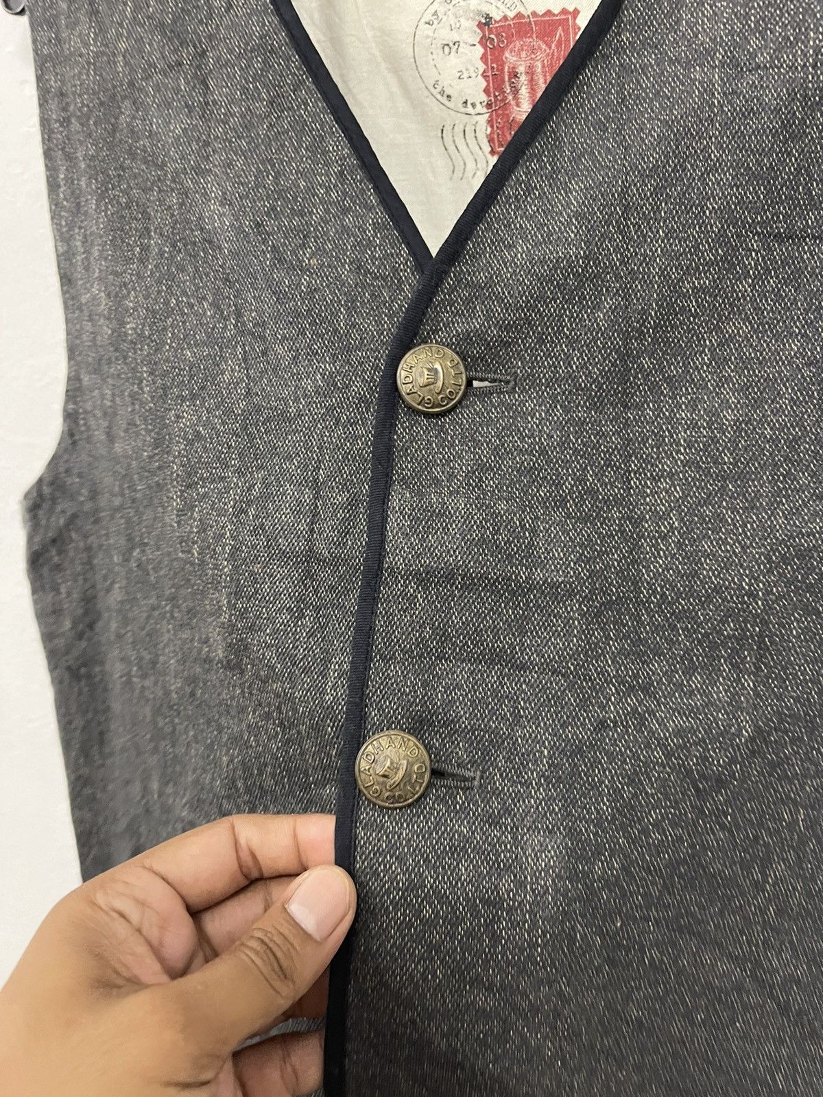 Japanese Brand × Vintage Japanese denim glad hand vest jacket Size US M / EU 48-50 / 2 - 3 Thumbnail