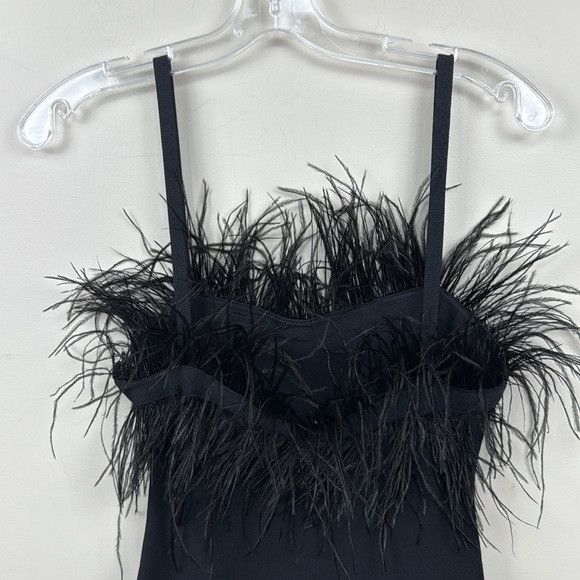 Staud STAUD feather trim black mini dress xs Size XS / US 0-2 / IT 36-38 - 10 Thumbnail