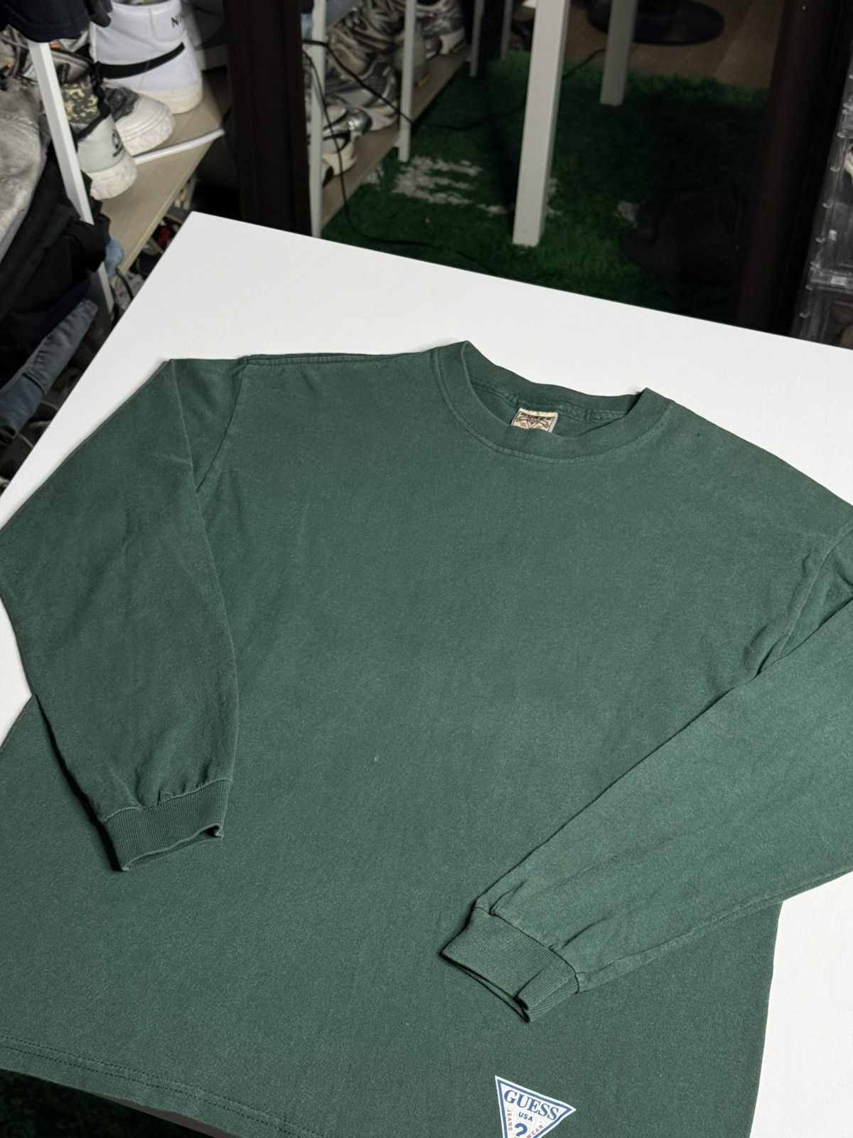 Guess VINTAGE 1990's Guess L/S Tee Forest “Green” [ L ] PREOWNED Size US L / EU 52-54 / 3 - 1 Thumbnail