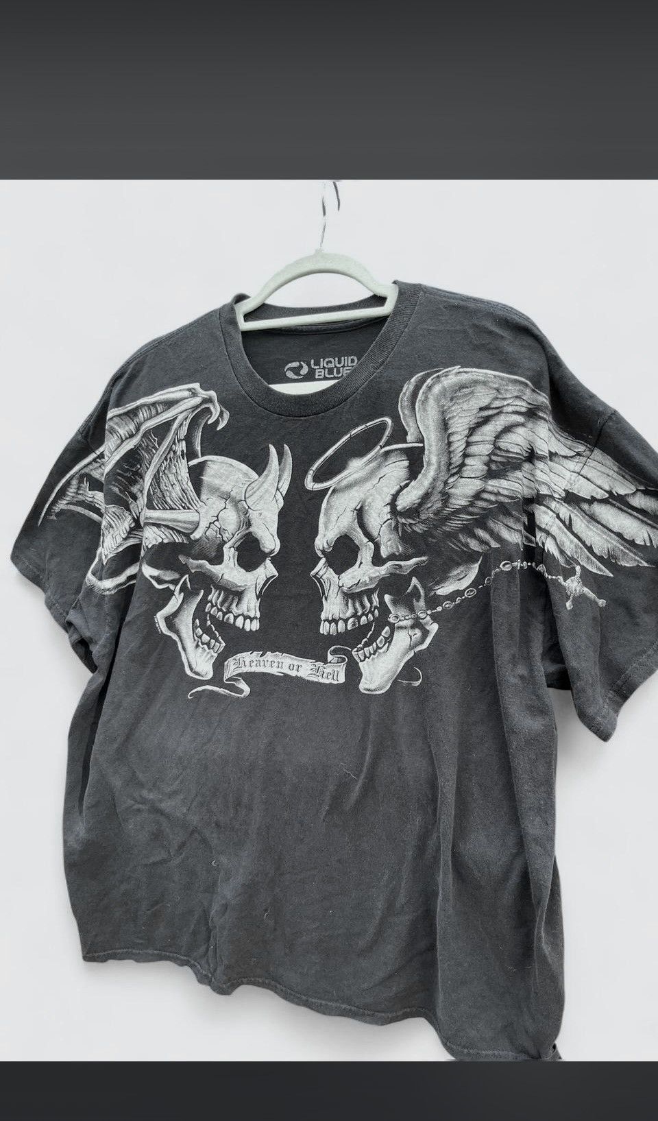Liquid Blue Vintage Liquid Blue Heaven or Hell Dual-Sided Skull Tee 2XL Size US XXL / EU 58 / 5 - 3 Thumbnail