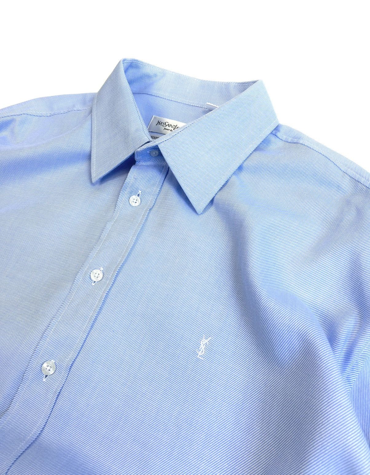 Yves Saint Laurent Yves Saint Laurent Blue Striped Button-Up Shirt Vintage XXL Size US XXL / EU 58 / 5 - 11 Thumbnail