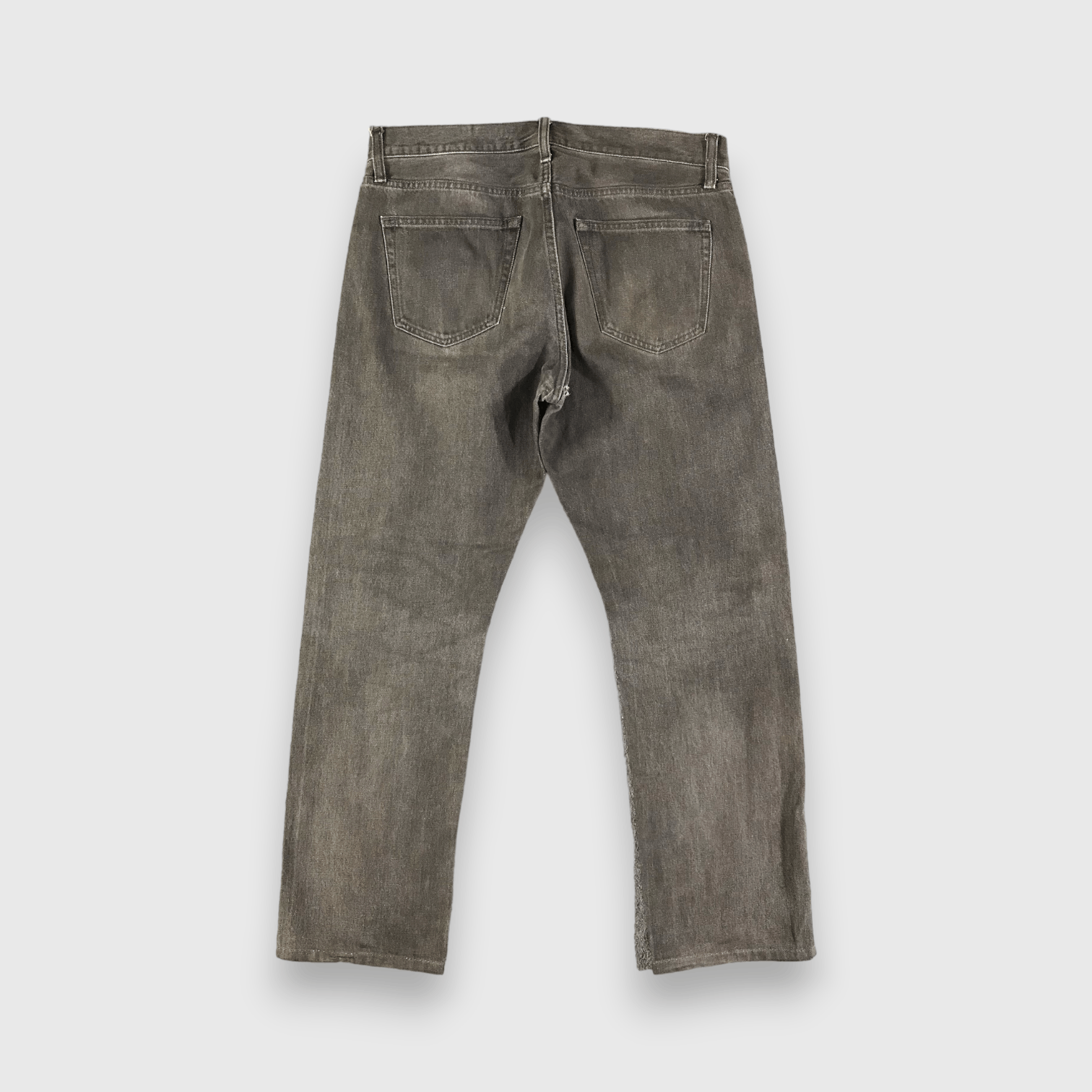 Japanese Brand Uniqlo Selvedge Jeans Faded Black Denim -J2796 Size US 35 - 2 Thumbnail