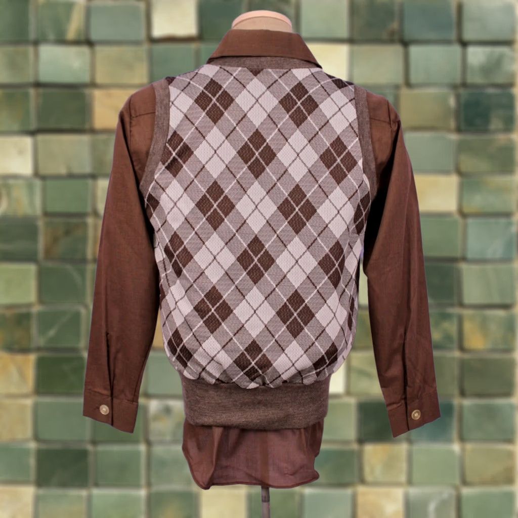 Vintage VINTAGE Mens VTG 70s 2 PC Argyle Brown Shirt & Vest Set Sz M 1970s Disco Shirt Mens Womens Size US M / EU 48-50 / 2 - 1 Thumbnail