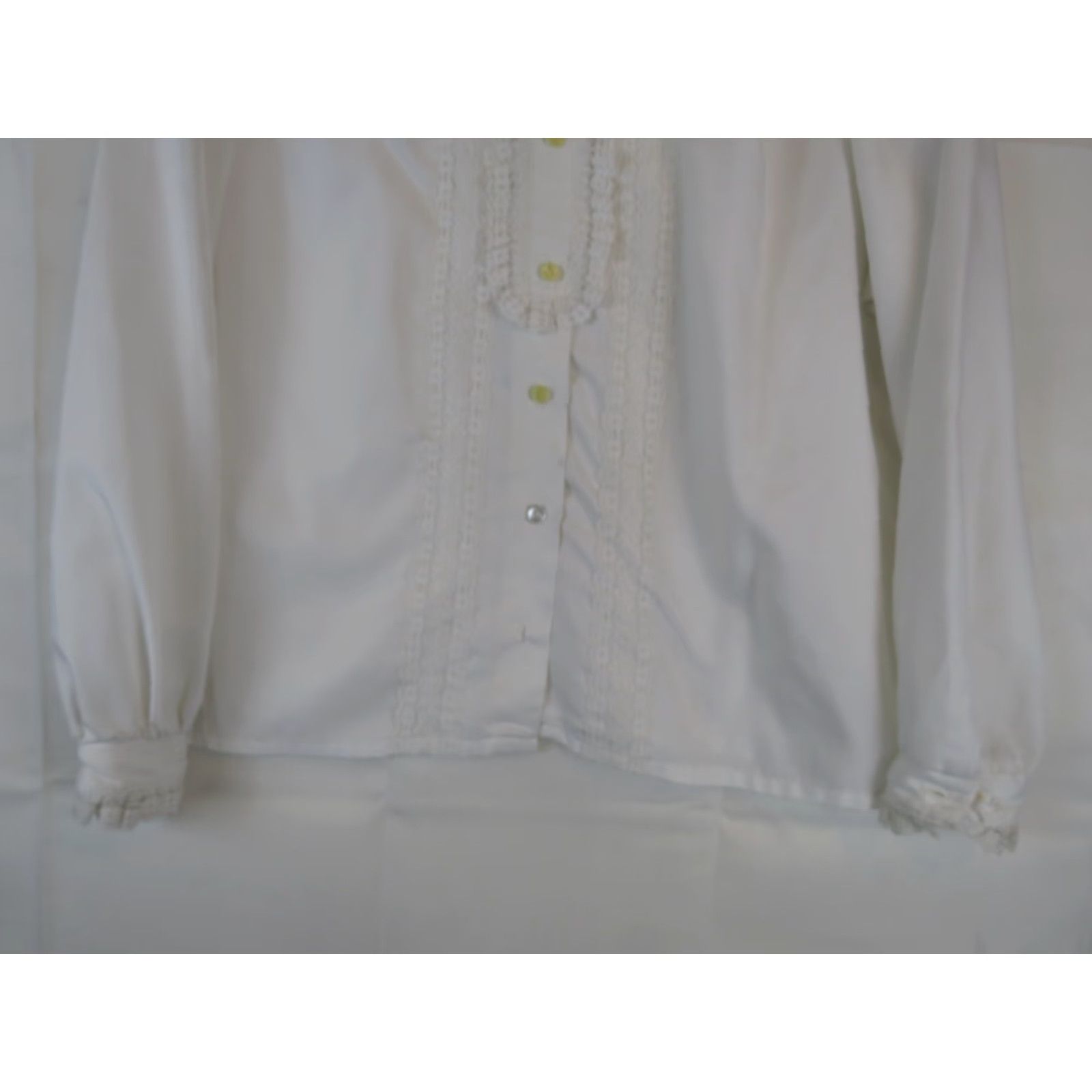 Vintage VINTAGE Lady Holiday Shirt Womens Large White 50s 60s 70s collared long sleeve blouse with vintage USA Made in USA size L Size L / US 10 / IT 46 - 2 Thumbnail