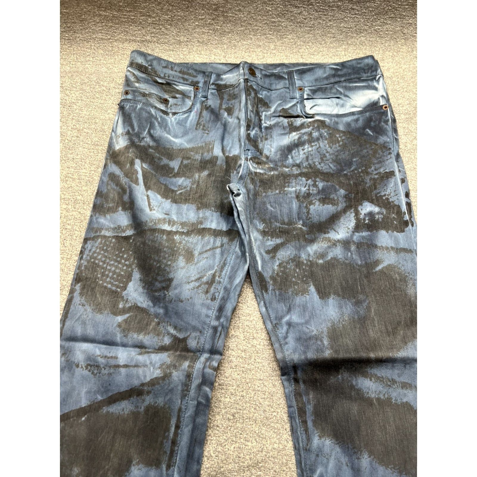 Vintage VTG 90s Solo Semore Black Blue Skinny Jeans Men’s 36x32 Denim Jeans Size US 36 / EU 52 - 2 Thumbnail