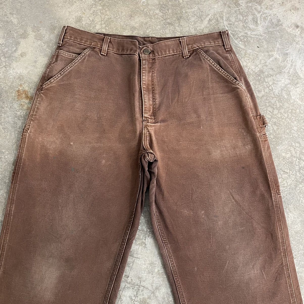 Carhartt Vintage Carhartt Faded Brown Carpenter Workwear Pants Size US 38 / EU 54 - 4 Thumbnail