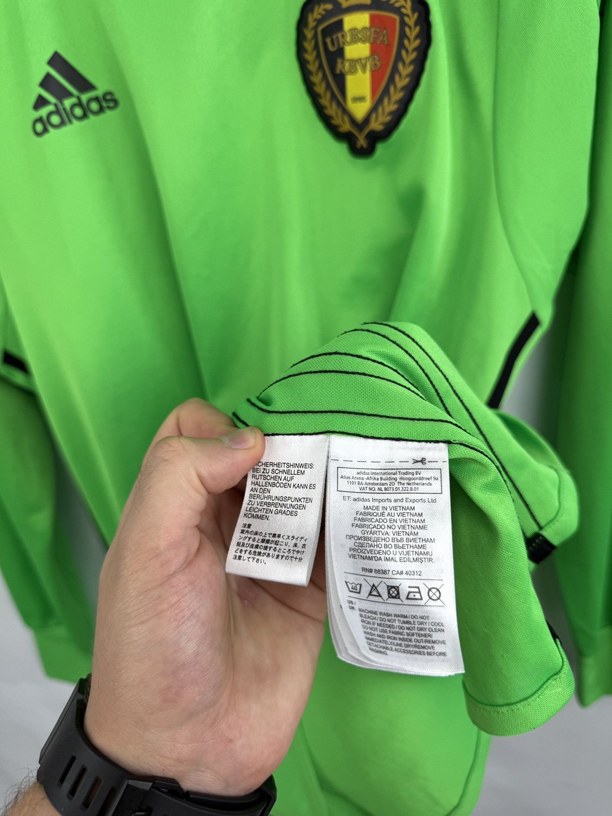 Adidas 🇧🇪 2015 Adidas Belgium URBSFA KBVB Goalkeeper Jersey Soccer Size US M / EU 48-50 / 2 - 7 Thumbnail