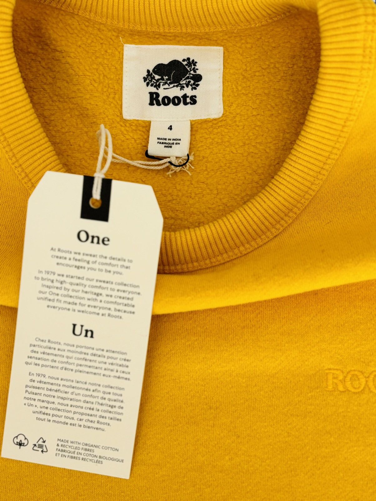 Roots Roots One Crew - Yellow Crew Neck Sweater Size US L / EU 52-54 / 3 - 8 Thumbnail