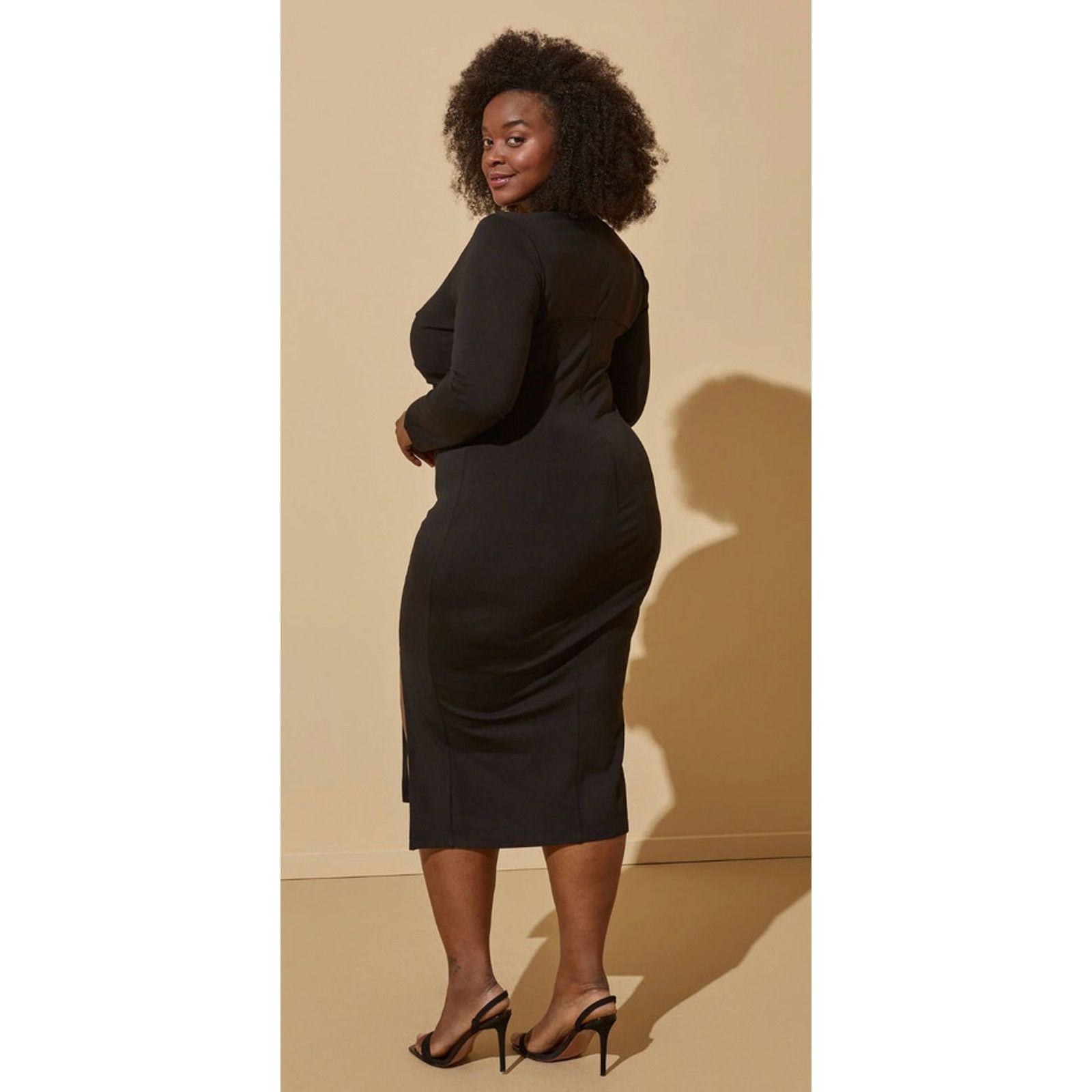 Other Plus Size 26/28W | Stretch-Knit Bodycon Dress w/ Mesh Panel Size 4XL / US 24-26 - 3 Thumbnail