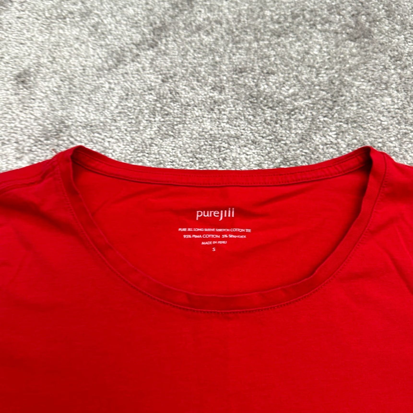 Vintage Pure Jill Cotton Stretch Long Sleeve T-Shirt Womens Small Red Crew Neck Casual Outdoor Size S / US 4 / IT 40 - 5 Thumbnail