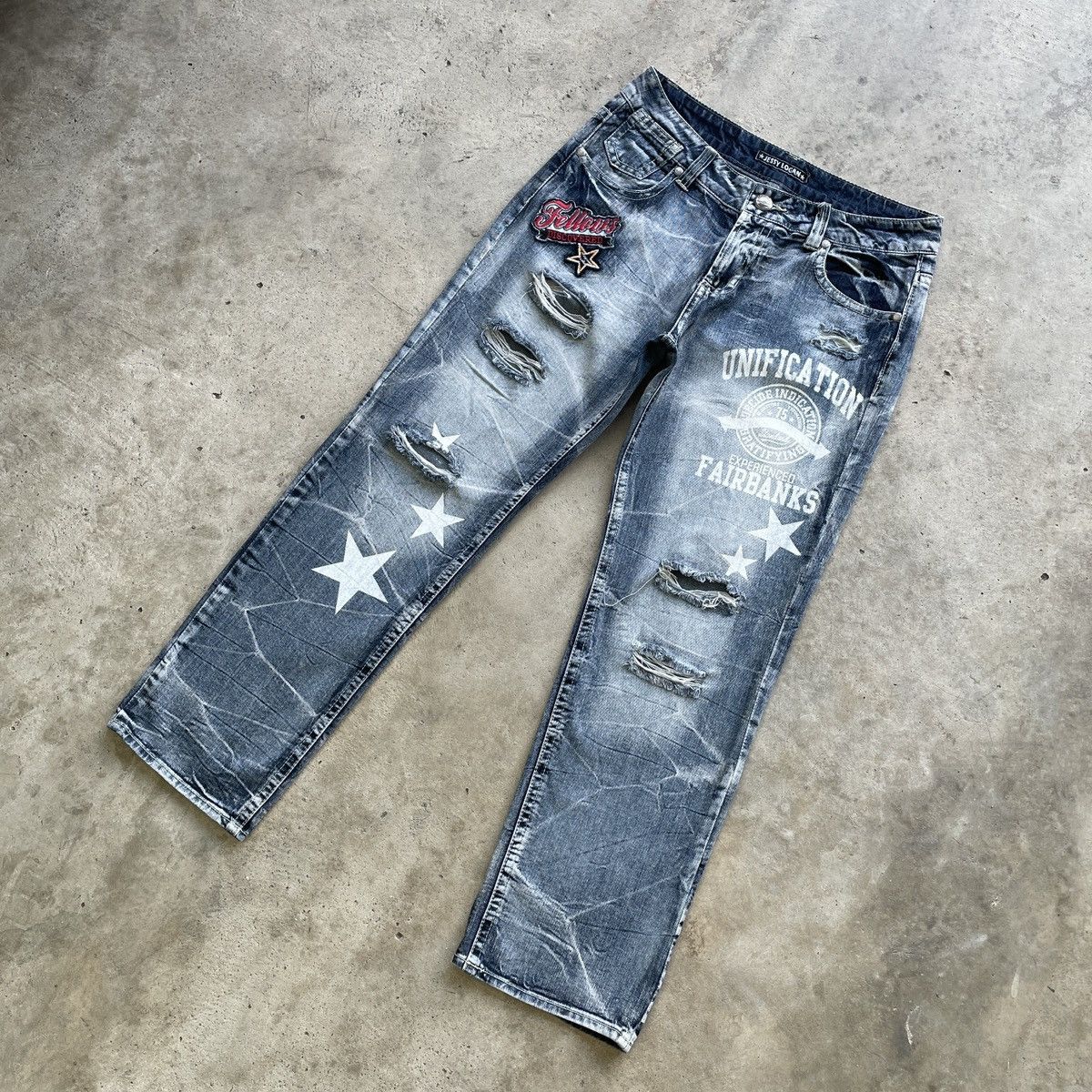 Japanese Brand Vintage Japan Ripped Jeans Faded Distressed Denim Pants RARE Size US 34 / EU 50 - 3 Thumbnail