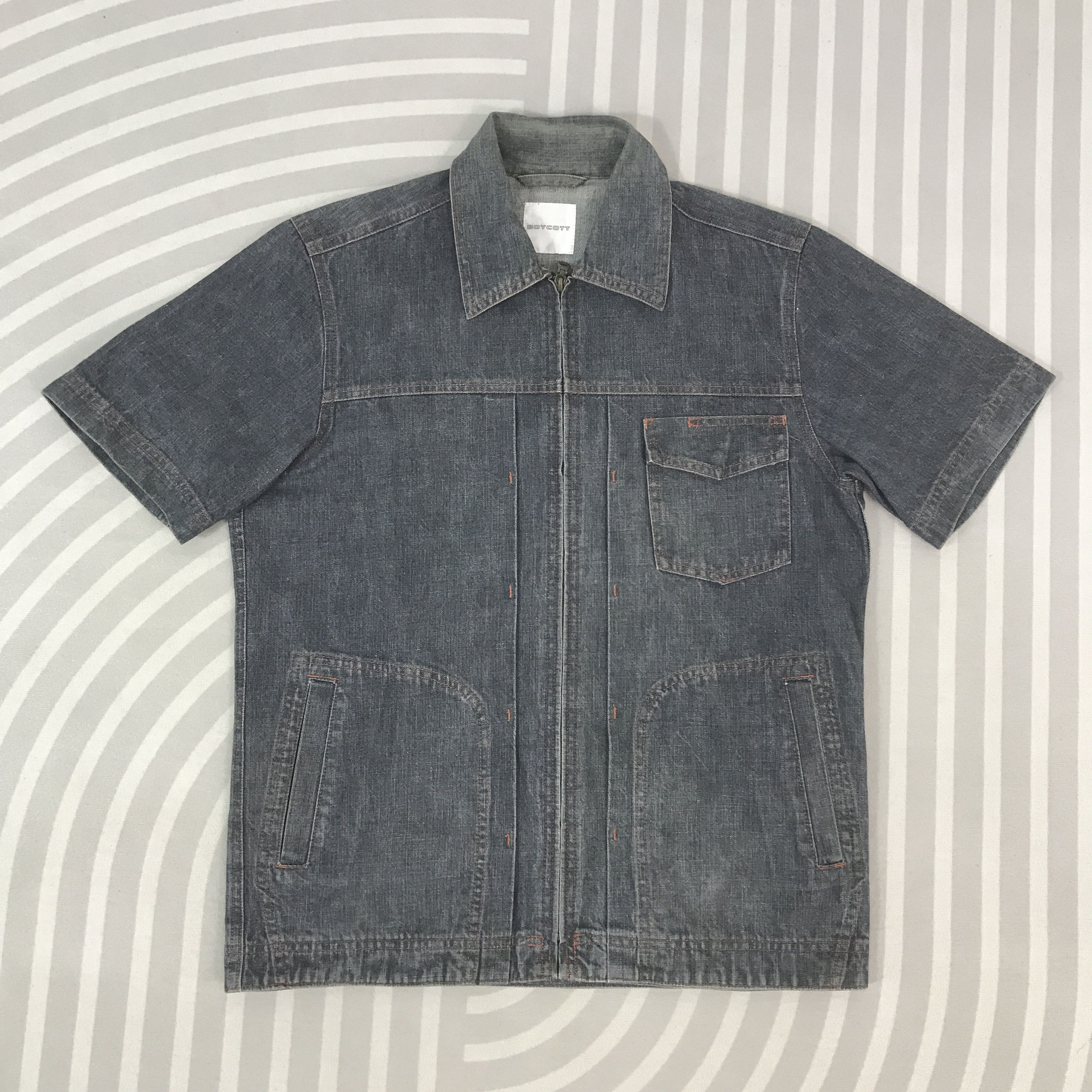 Boycott Vintage Boycott Denim zip Jacket japan K66B19 Size US M / EU 48-50 / 2 - 1 Thumbnail