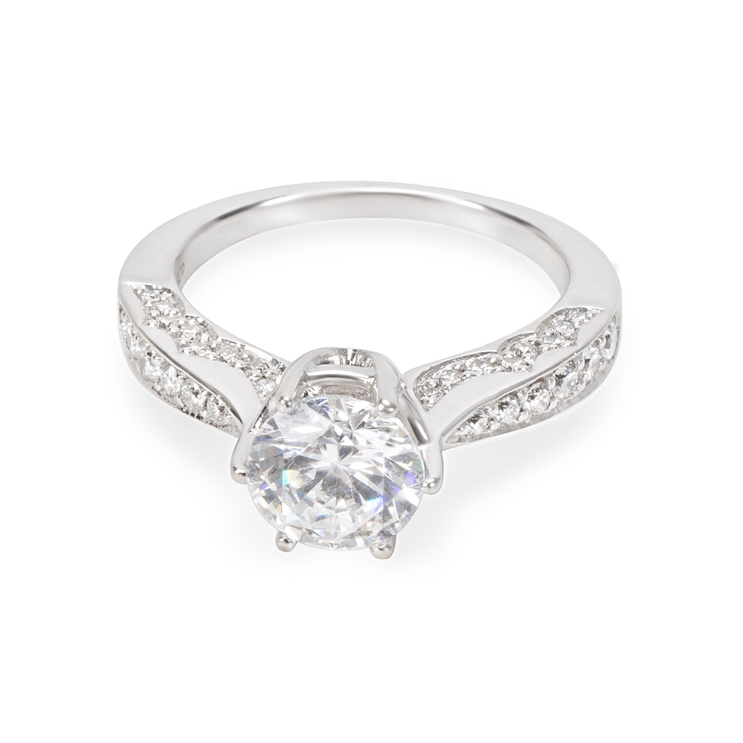 image of Tiffany Co Peter Storm 18K White Gold Diamond Semi Mount (0.45 Ctw), Women's