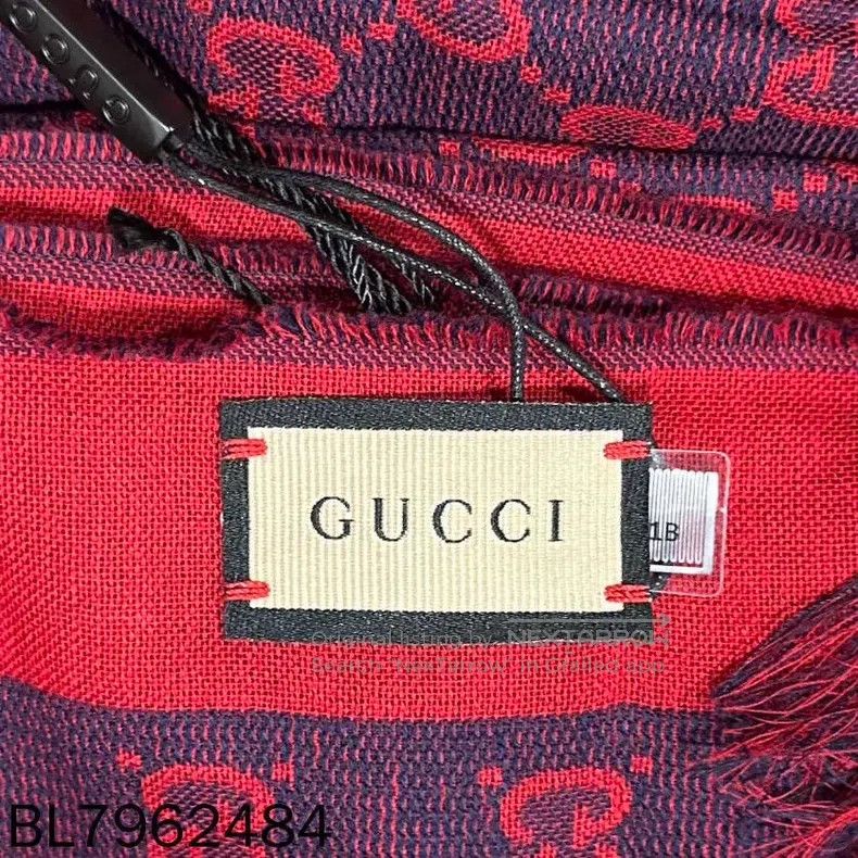 Gucci Gucci Purple-red full-print logo scarf Size ONE SIZE - 7 Thumbnail
