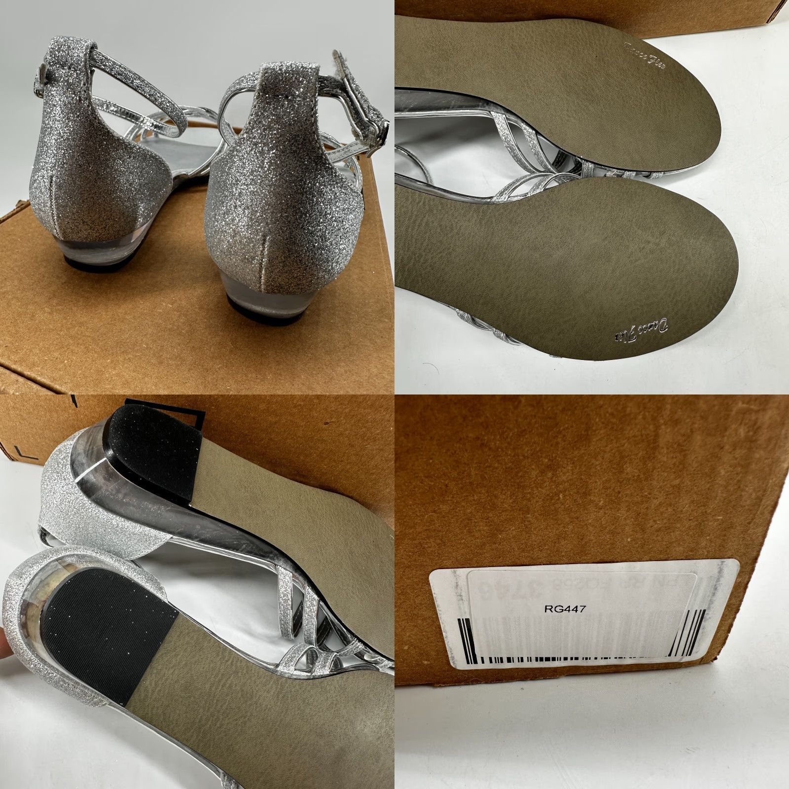 Vintage Easy Street Alive 5 30-8457 Ankle Strap Sandals Silver Open Toe Women's Size 7N Size US 7 / IT 37 - 8 Thumbnail