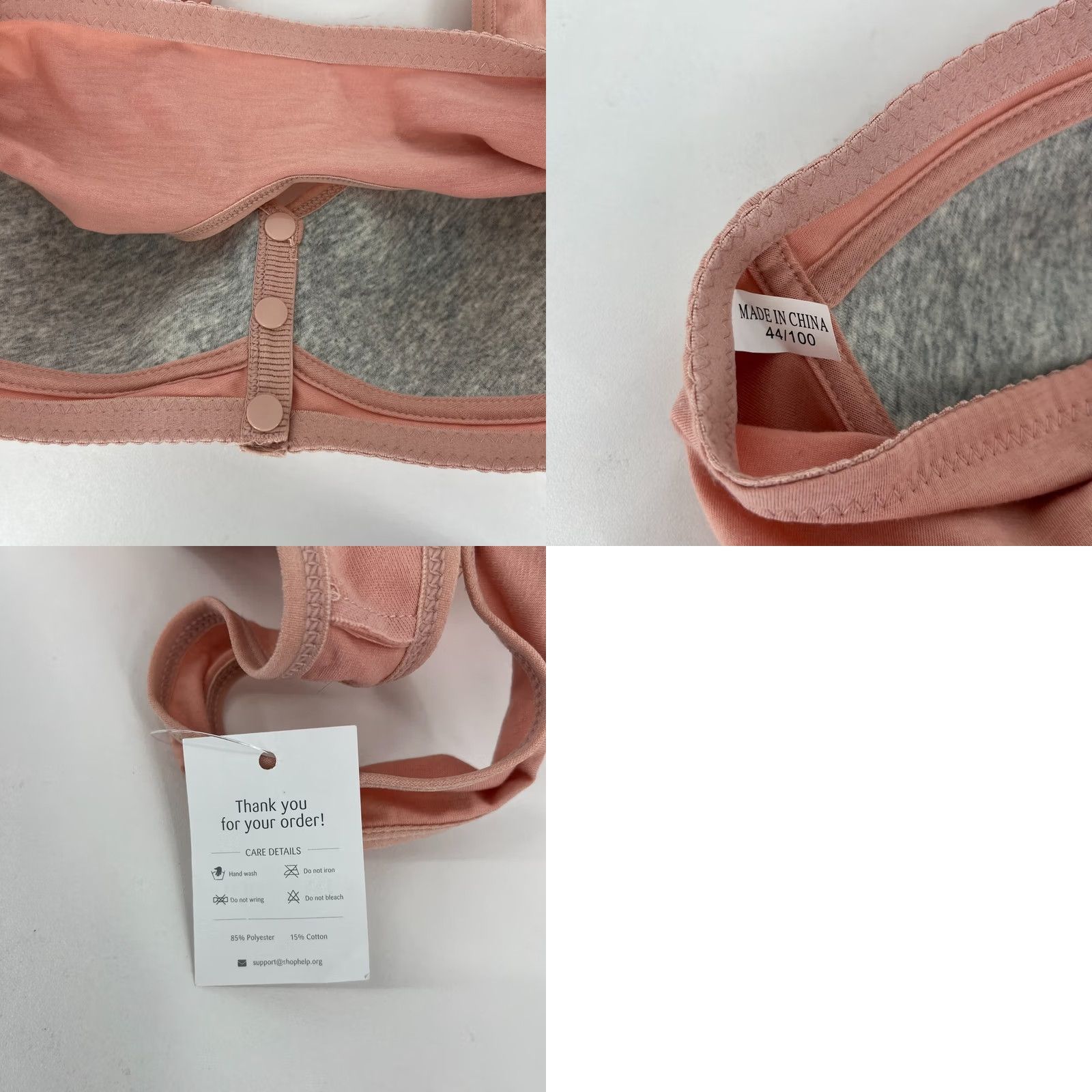 Pinko Daisy Bra Women's Bra Floral Print Pink 44 Button Front Closure T-Shirt Bra Wireless Breathable 100% Blended Fabric Size ONE SIZE - 8 Thumbnail