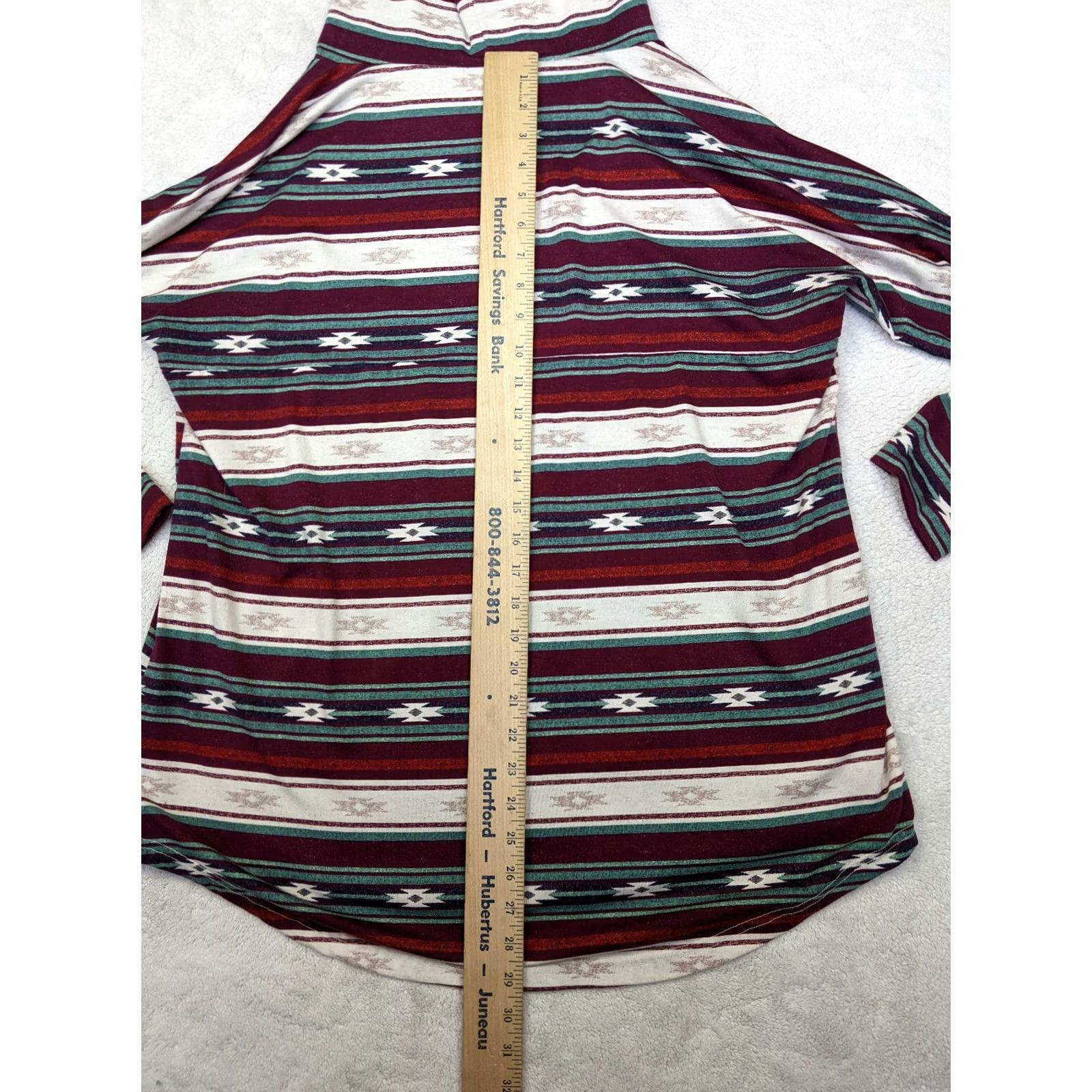 Vintage LuLaRoe Womens XL Hoodie Red Southwestern Stripe Kangaroo Pocket Pullover Shirt Pullover Long Sleeve Adult Womens Size XL / US 12-14 / IT 48-50 - 7 Thumbnail