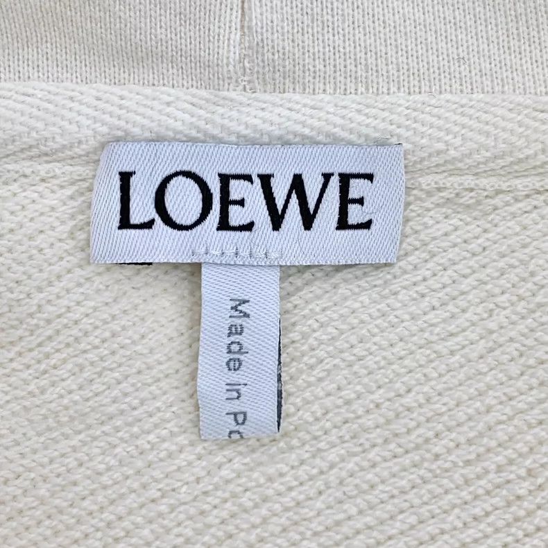 Loewe Loewe Muted beige logo leather card cotton hooded drawstri Size S / US 4 / IT 40 - 6 Thumbnail