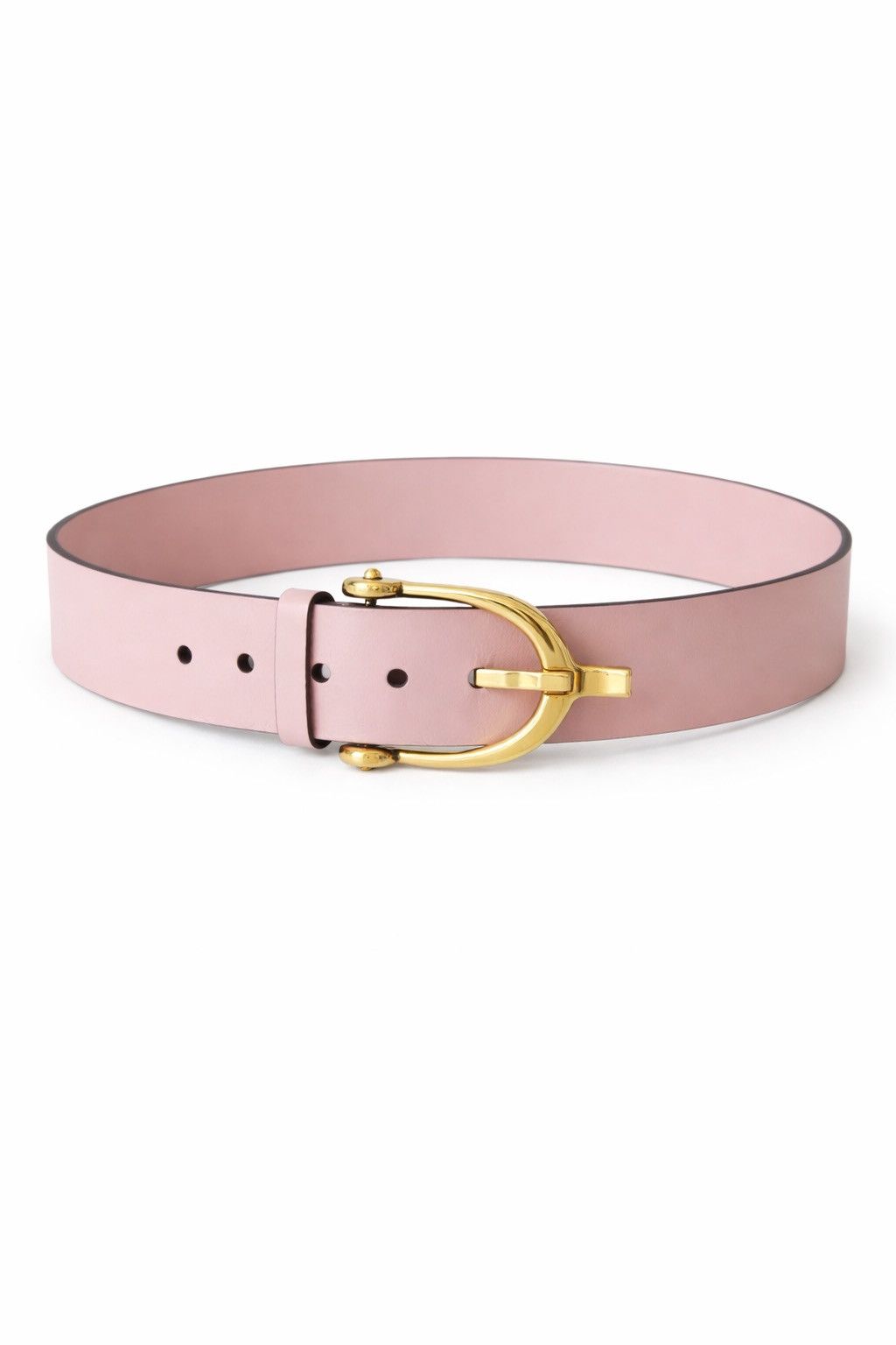 Gucci Gucci Pink Calfskin Gold Horsebit Buckle Belt Size 80/32 Size ONE SIZE - 1 Thumbnail