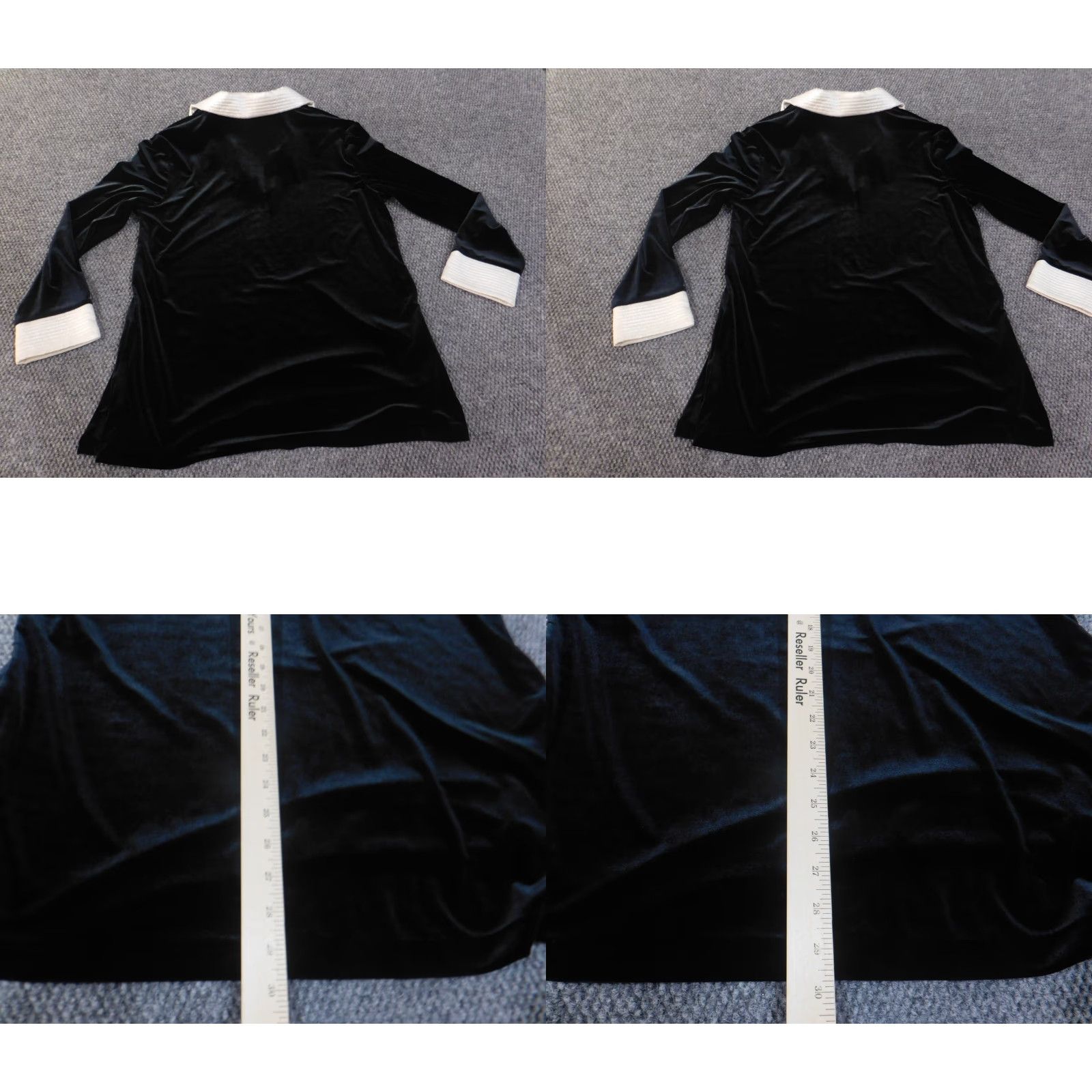 Neiman Marcus Neiman Marcus Sweater Women L Black Velvet Stretch Office Retro Business Crew Neck Long Sleeve Rib Knit Pullover Size L / US 10 / IT 46 - 8 Thumbnail