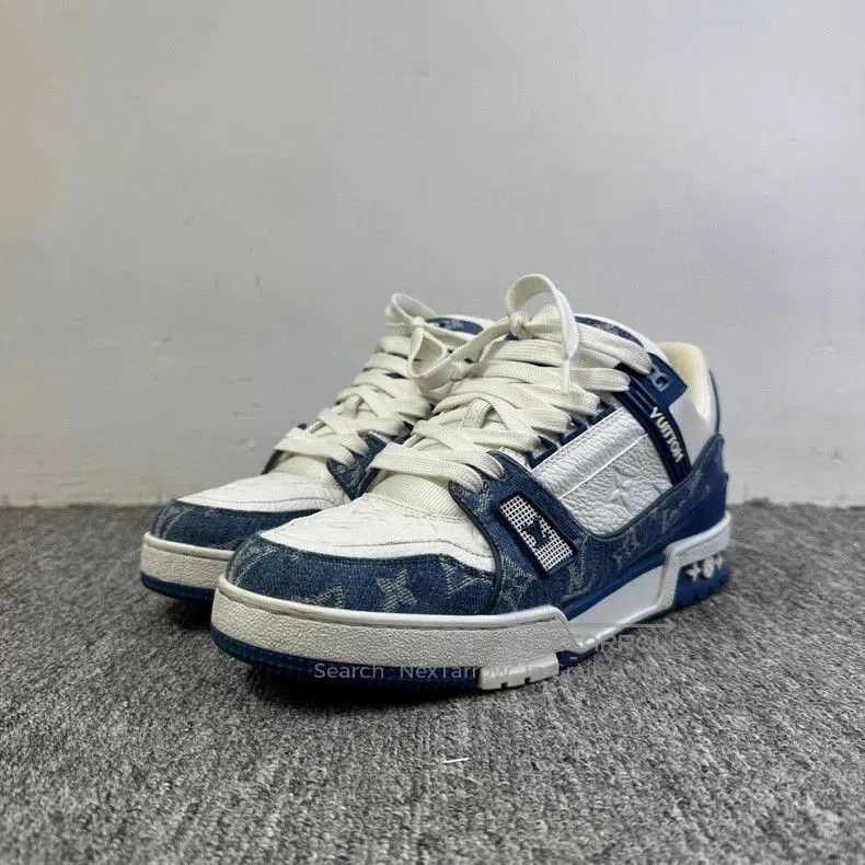 Louis Vuitton Louis Vuitton Blue Denim Trainer Sneakers. Size US 6 / EU 39 - 1 Thumbnail