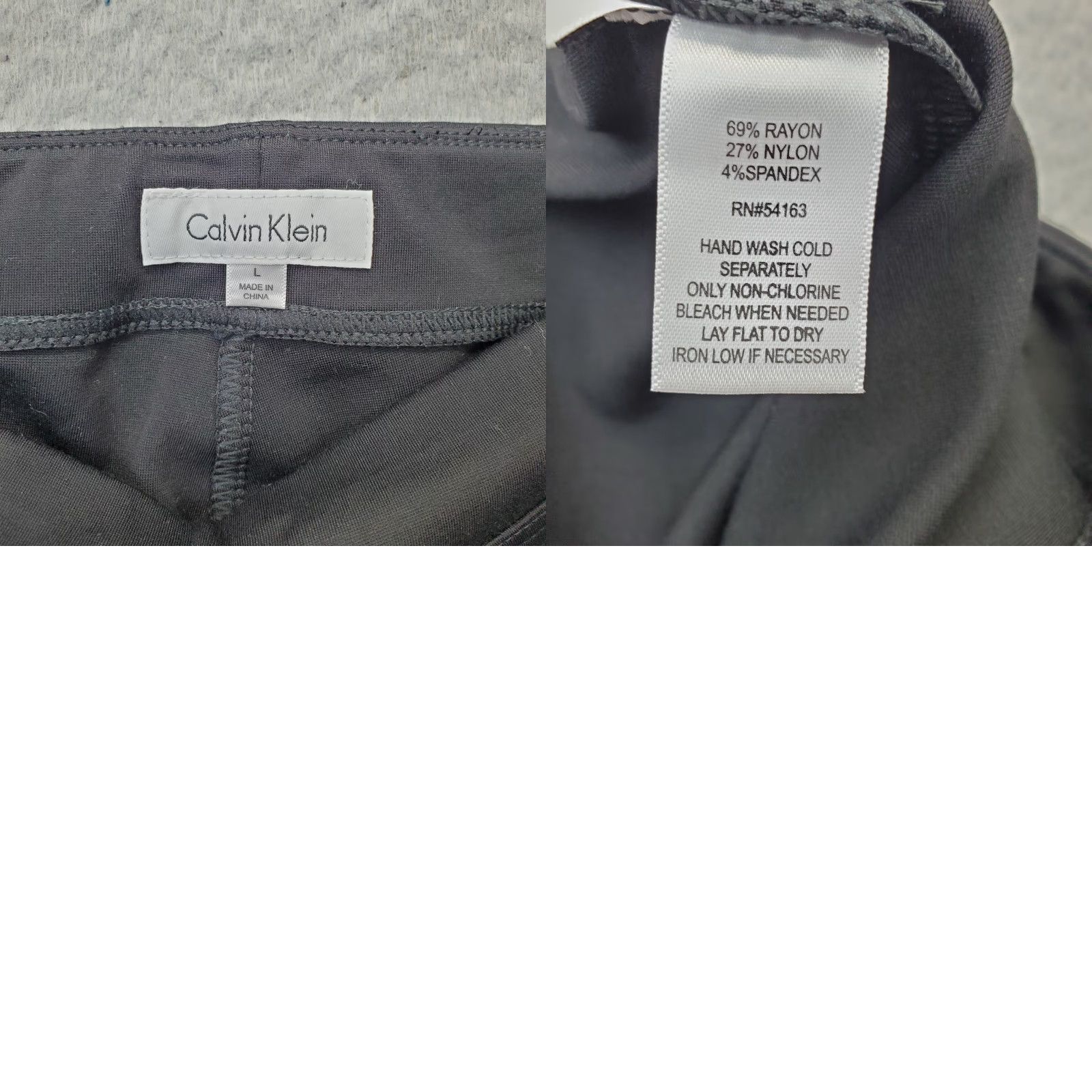 Calvin Klein Calvin Klein Womens Large Black Regular Fit Stretch Bootcut Ankle Pants Pull On Size 36" / US 14 / IT 50 - 8 Thumbnail