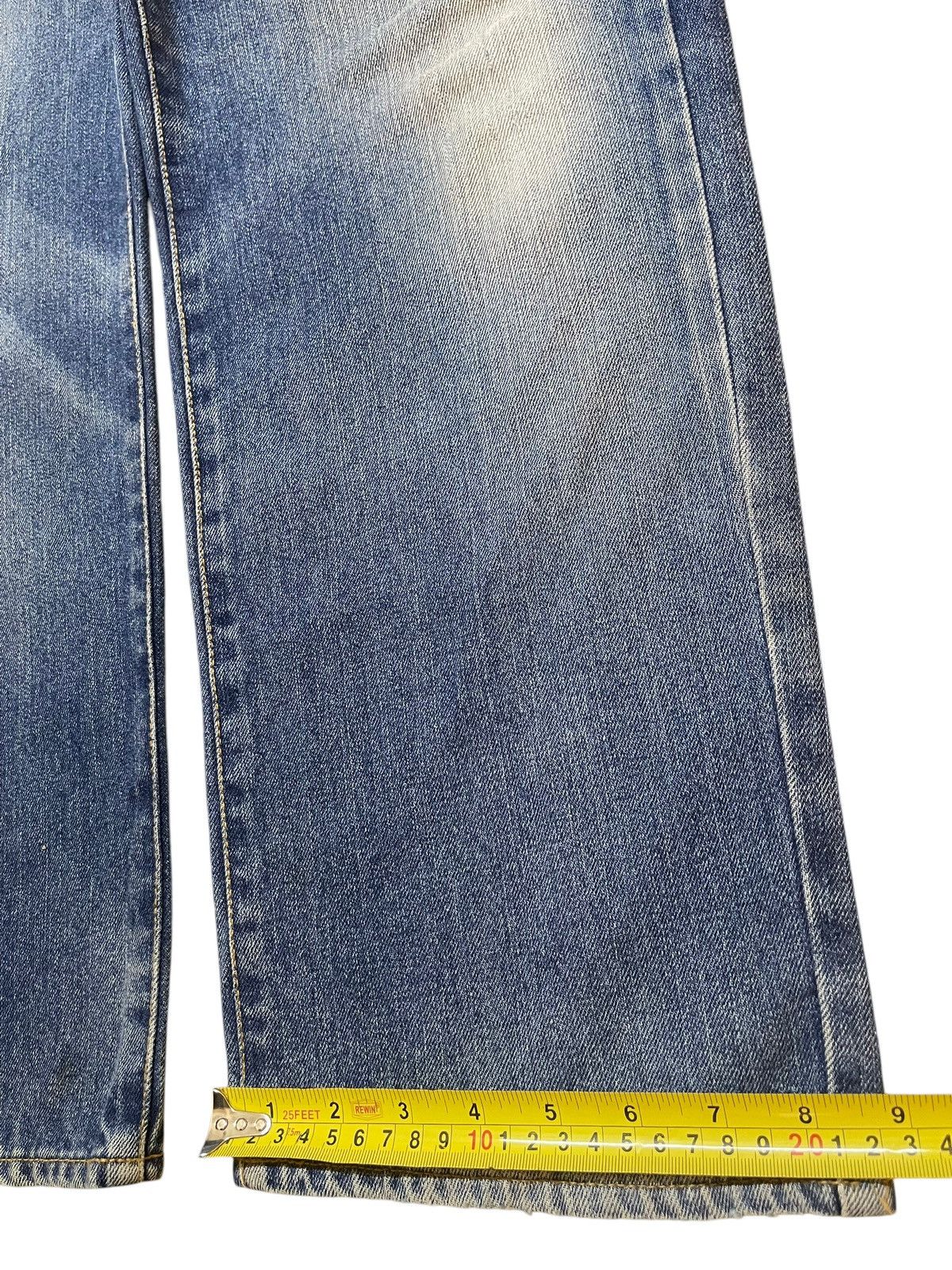 Denime Vintage Y2K Japanese Brand Blue Faded Wash Wide Leg Baggy Size US 33 - 16 Thumbnail