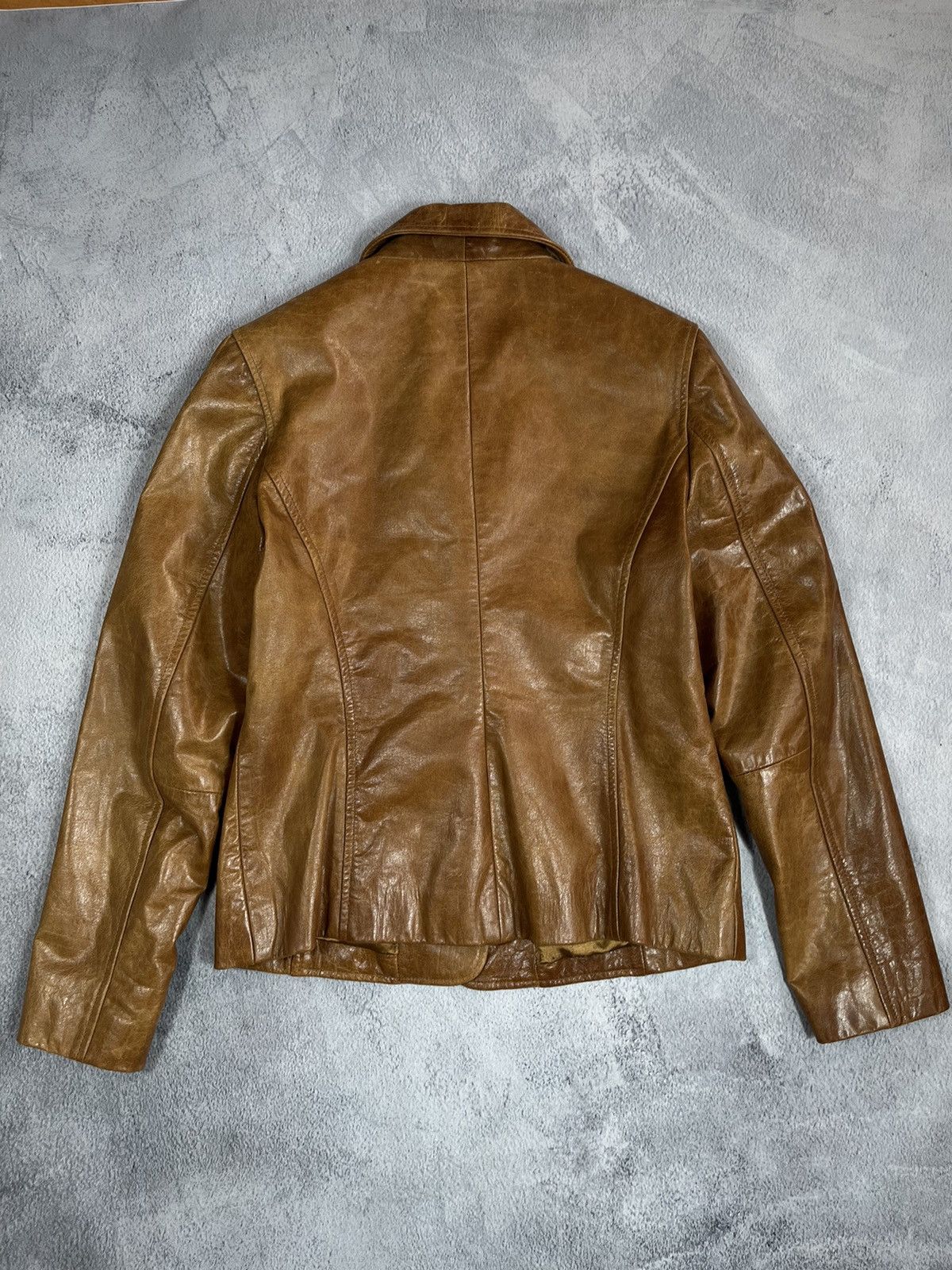 Leather × Vintage Vintage 90s aviator Leather flight Jacket AvantGarde Size XL / US 12-14 / IT 48-50 - 6 Thumbnail