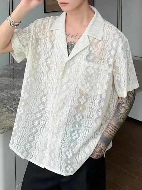 VIBE Mibuki x Kubo Retro design paisley lace cuban collar shirt Size US L / EU 52-54 / 3 - 8 Thumbnail