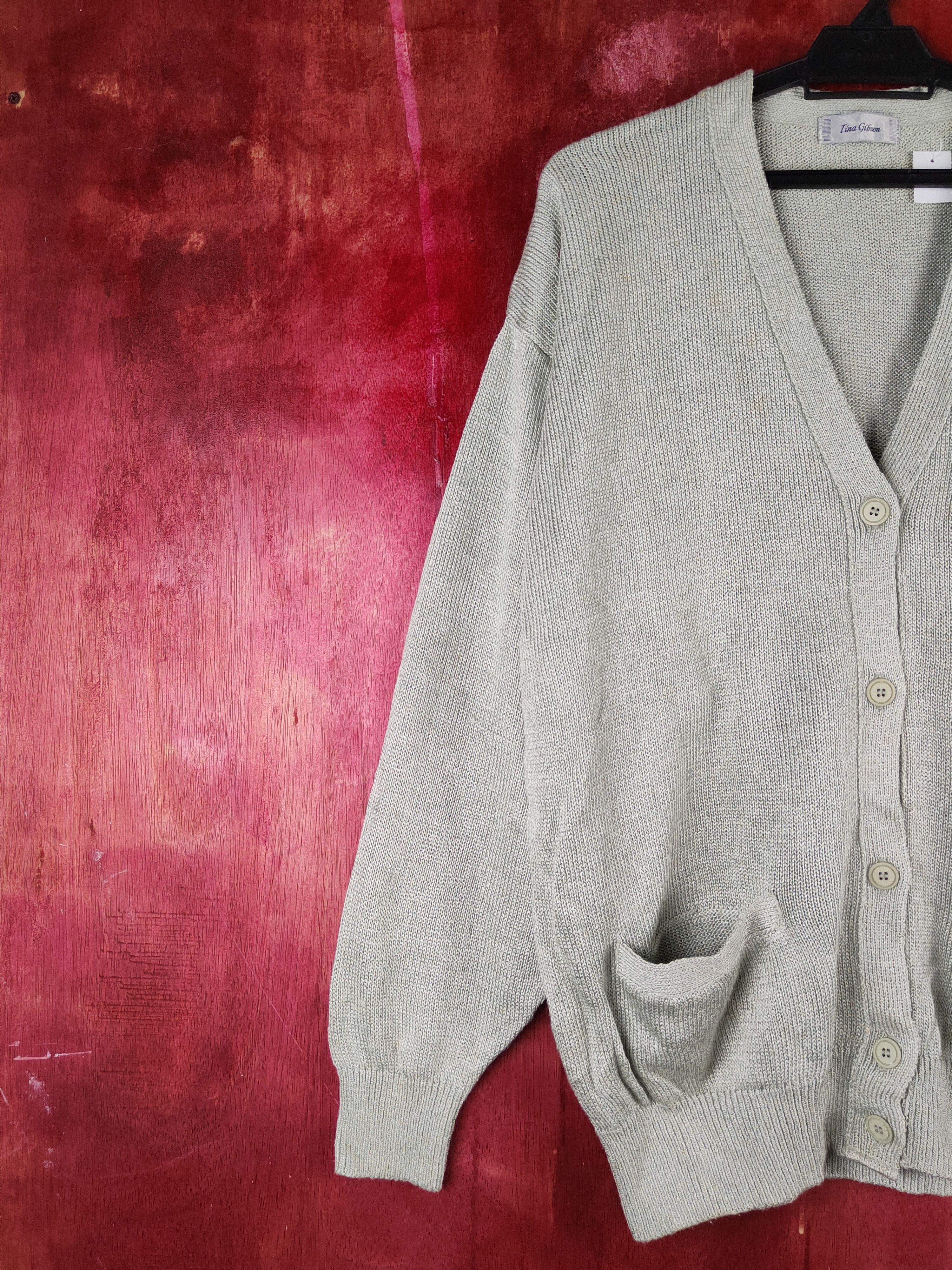 Homespun Knitwear Tina Gibson Light Green Knitwear Cardigan #S2376 Size XL / US 12-14 / IT 48-50 - 3 Thumbnail