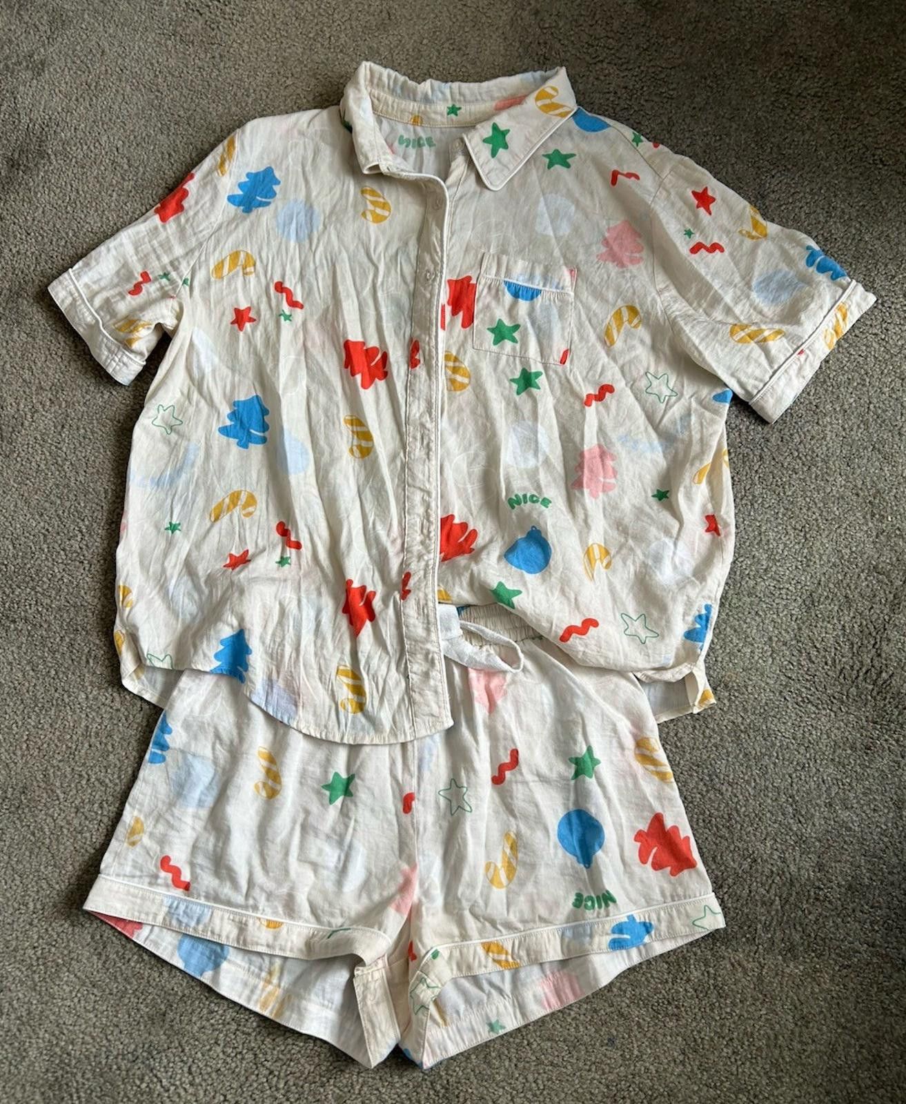 Designer Sarah's Day X White Fox Christmas Pyjamas Beige - Sz S (006) Size ONE SIZE - 2 Thumbnail