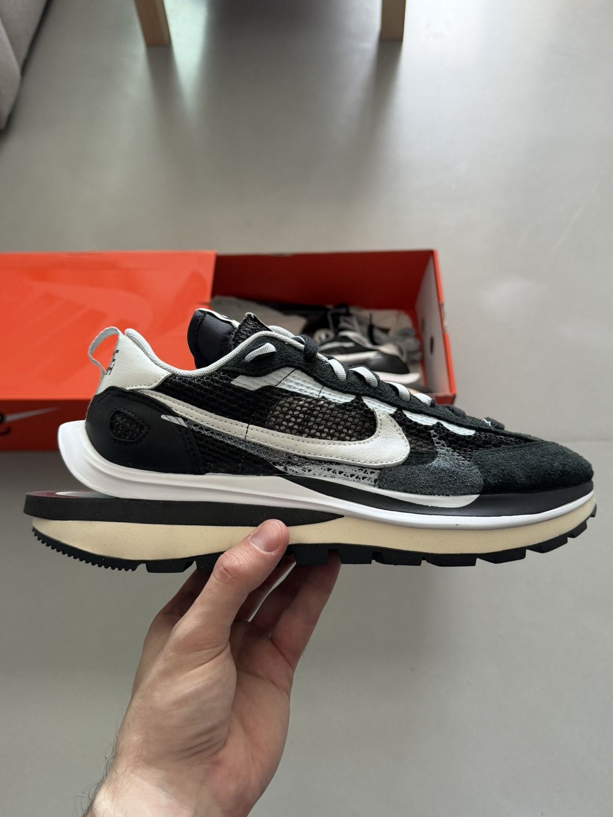 Nike × Sacai Nike Vaporwaffle Sacai Black White Size US 10 / EU 43 - 1 Thumbnail