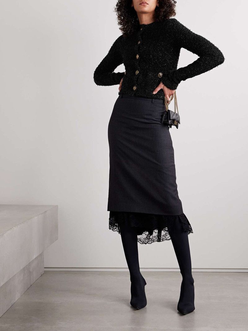 Balenciaga oc11z0426 Cropped Cardigan in Black Size S / US 4 / IT 40 - 2 Thumbnail
