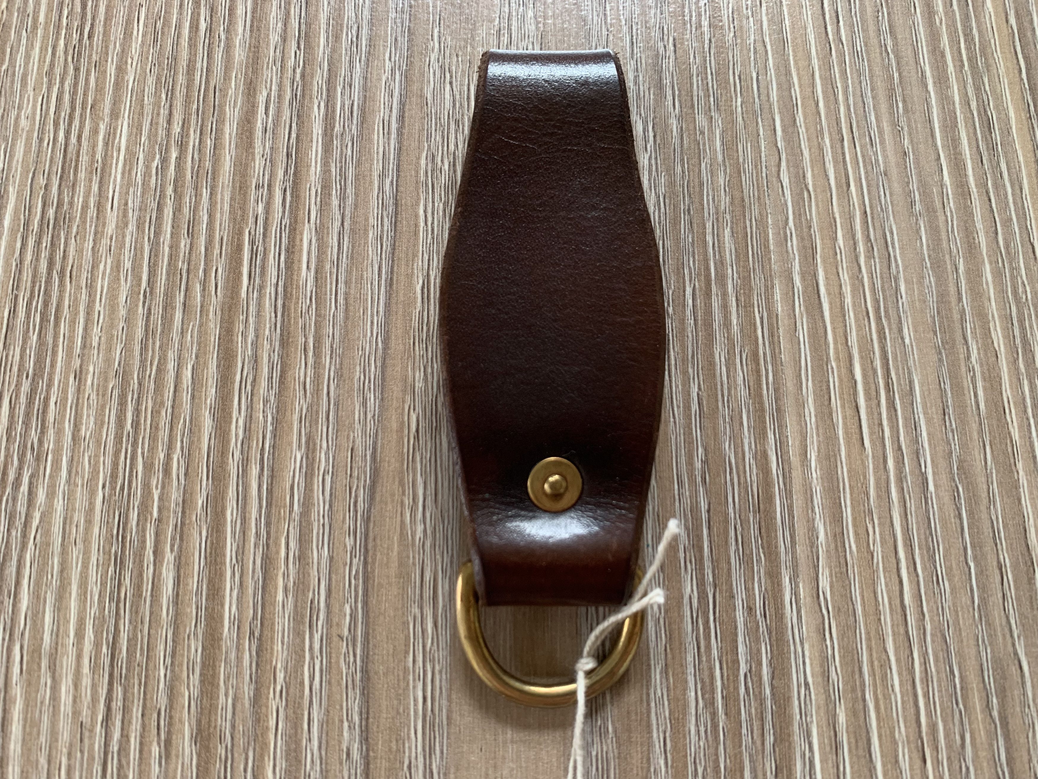 Handmade Brown Classic Leather Keychain With Embossing Size ONE SIZE - 5 Thumbnail