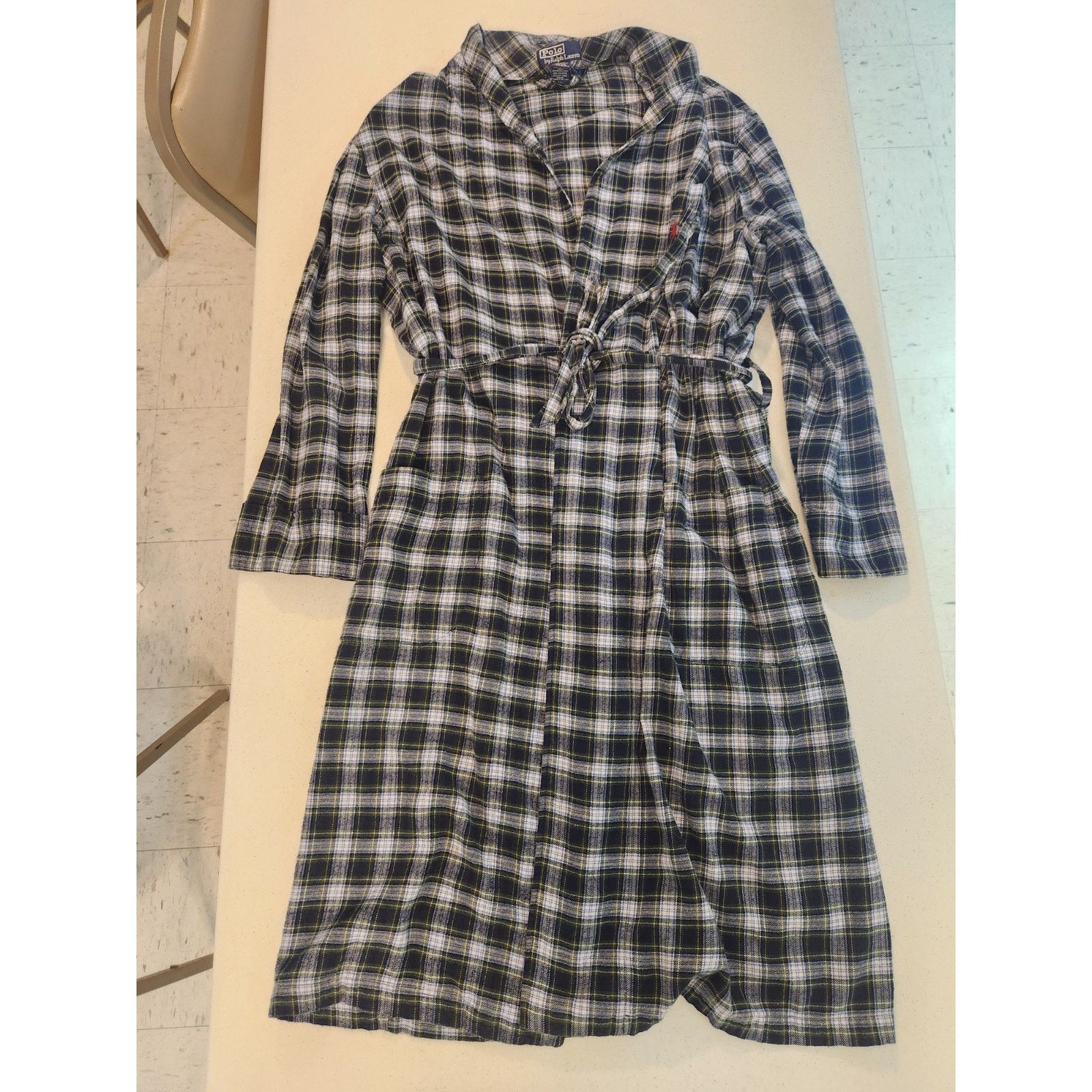 Polo Ralph Lauren Polo Ralph Lauren Men's Tartan Plaid Cotton Flannel Robe S/M Size ONE SIZE - 6 Thumbnail