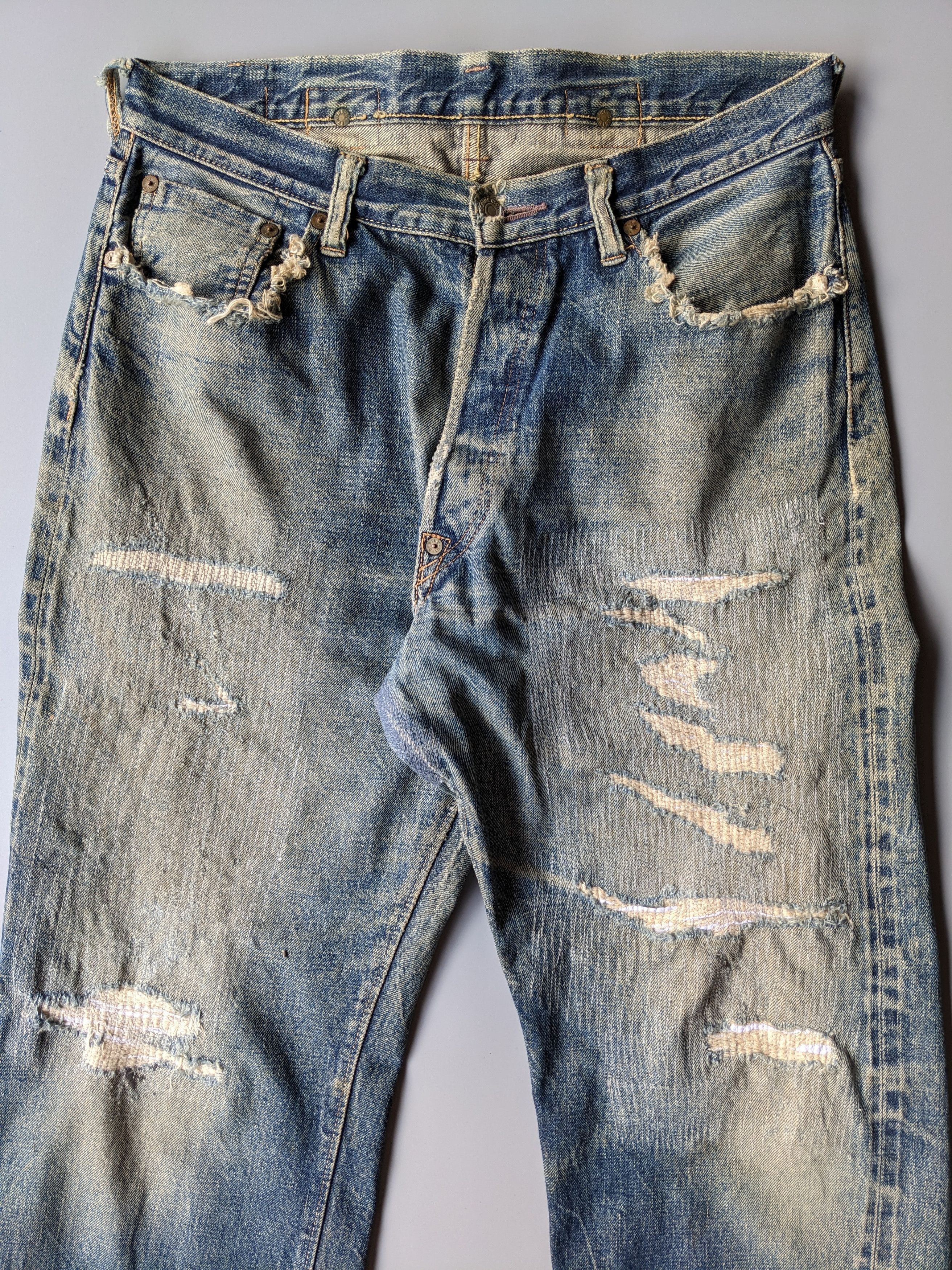 Denime Vintage DENIME distressed ripped selvedge jeans Size US 32 / EU 48 - 3 Thumbnail