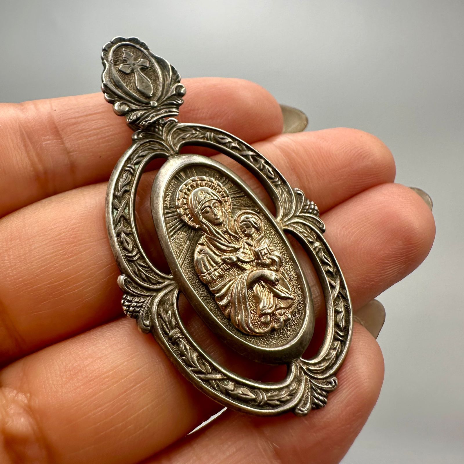 Vintage Vintage Sterling Silver 925 Mary & Child Pendant 10.4g Size ONE SIZE - 1 Thumbnail