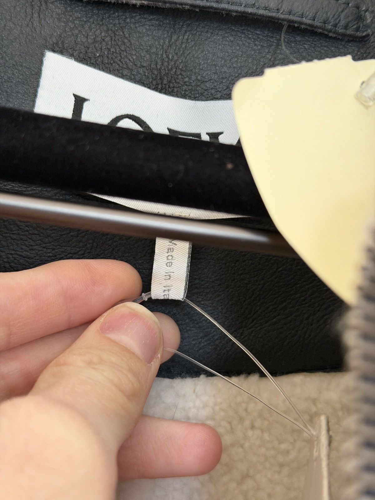 Loewe BNWT Shearling-lined Leather Aviator Jacket Navy Cream 54 Size US XL / EU 56 / 4 - 16 Thumbnail