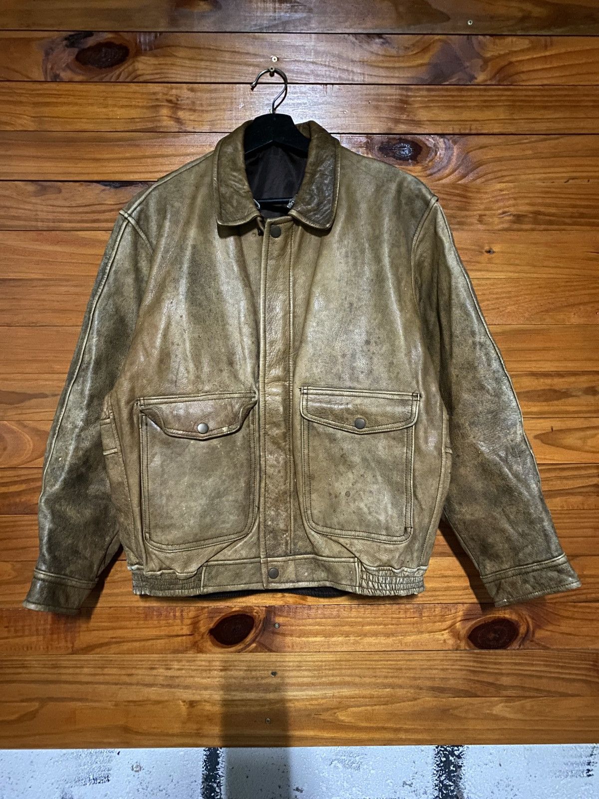 Vintage Vintage Brown Leather Jacket – Classic 1980s Men Outerwear Size US M / EU 48-50 / 2 - 3 Thumbnail