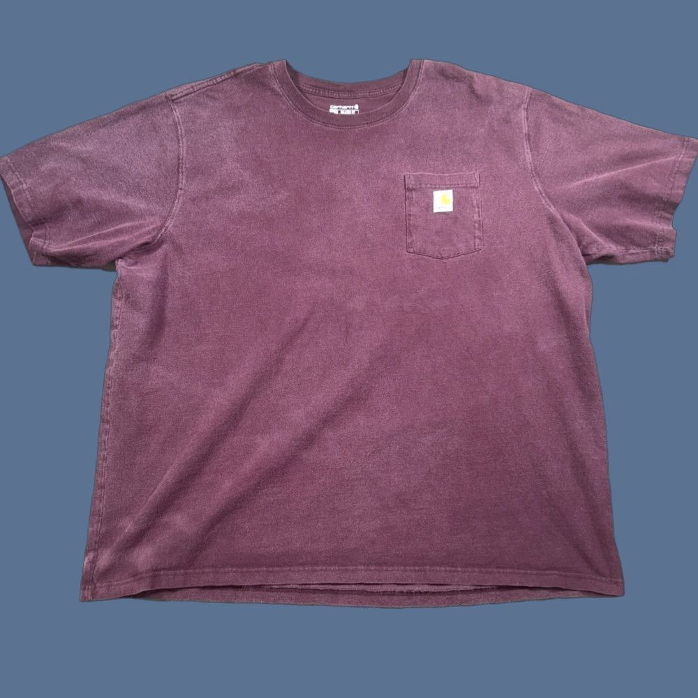 Carhartt Carhartt Shirt 4XL Maroon Red Workwear Short Sleeve T-Shirt Casual Relaxed Men’s Size US XXL / EU 58 / 5 - 1 Thumbnail