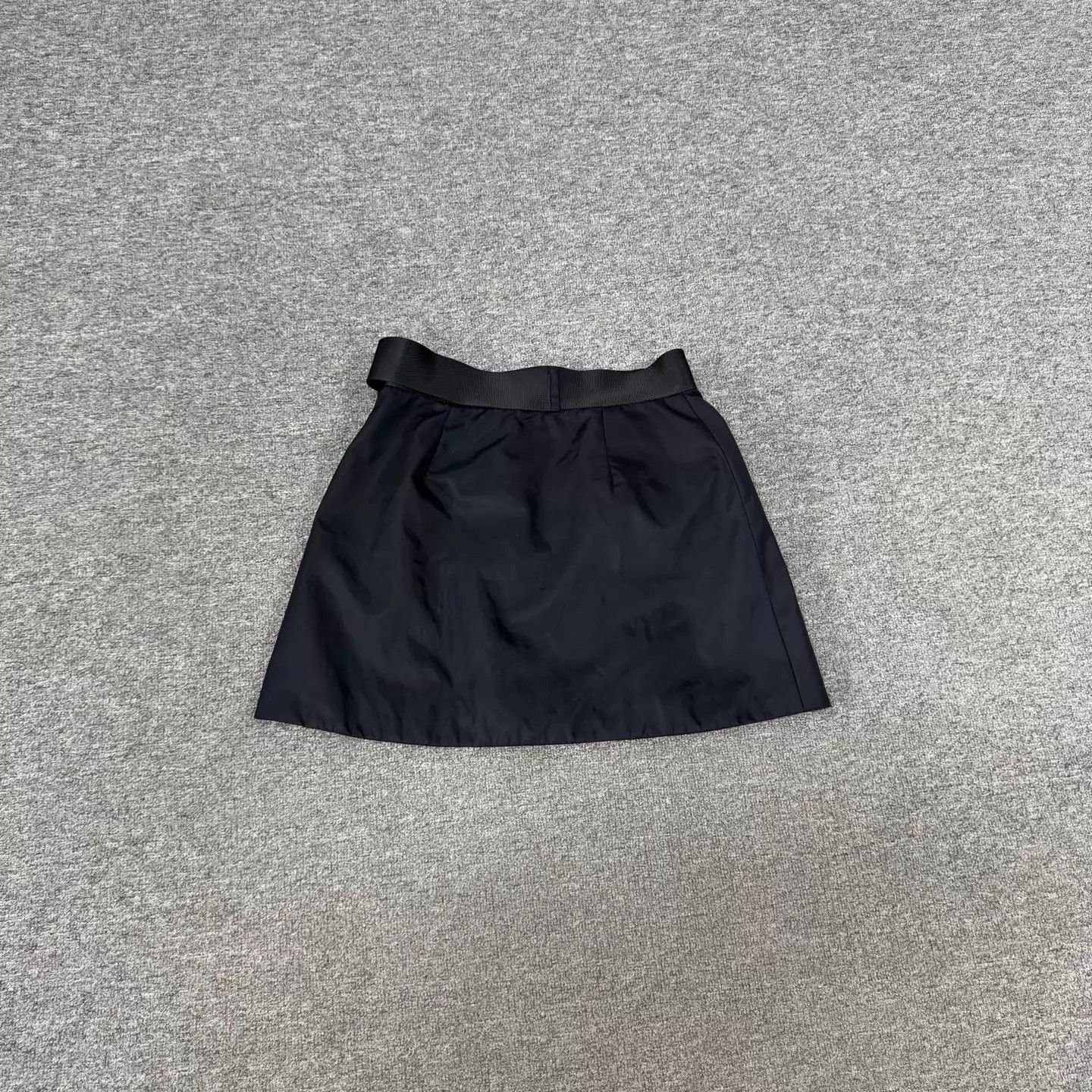 Prada Prada A-line Skirt Black Tri Logo Recycled Nylon 40 Size 27" / US 4 / IT 40 - 2 Thumbnail