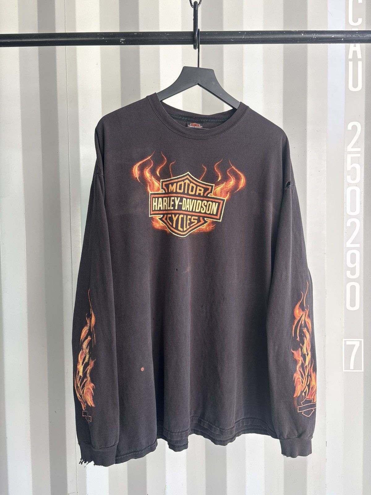 Harley Davidson × Vintage Vintage Faded Red Flame Harley Davidson