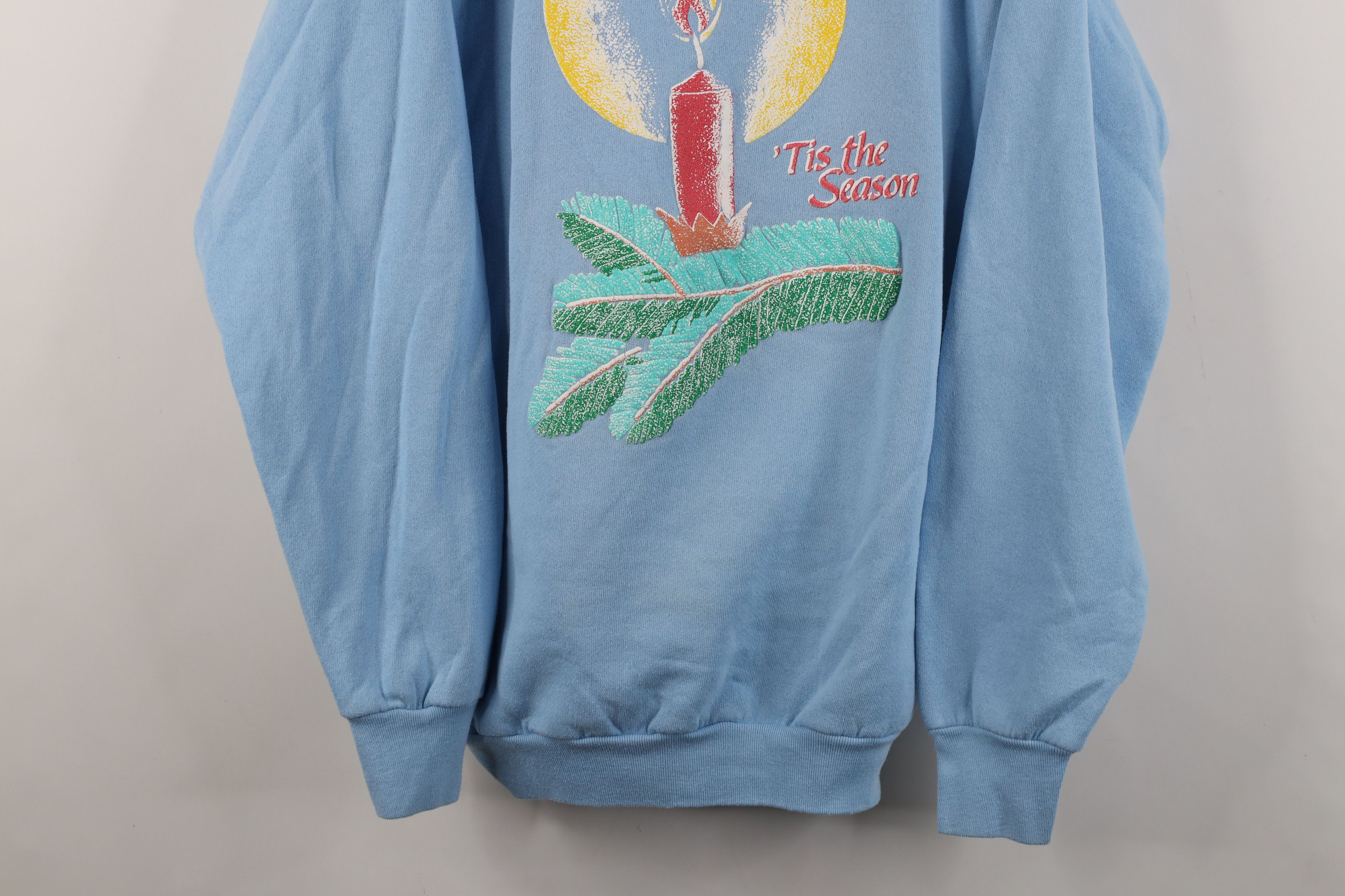 Vintage Vintage 80s 90s The Season Puff Paint Sweatshirt Blue USA Size XL / US 12-14 / IT 48-50 - 3 Thumbnail