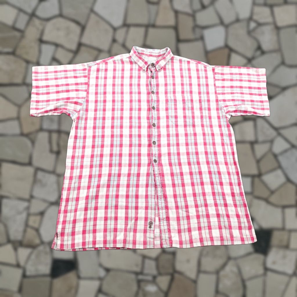 Abercrombie & Fitch VINTAGE Abercrombie Shirt Medium Pink Plaid Flannel The Big Shirt Oversized 90s Mens Size US M / EU 48-50 / 2 - 1 Thumbnail