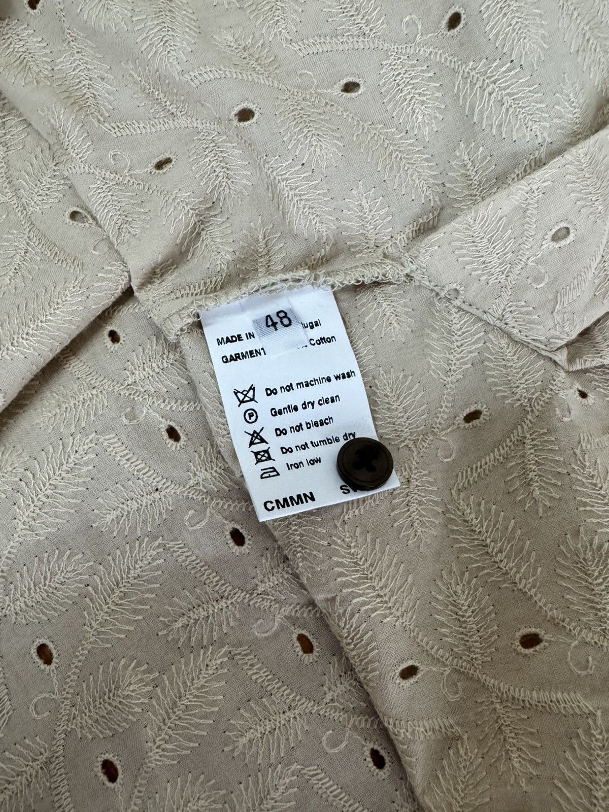 CMMN SWDN CMMN SWDN Beige Embroidered Eyelet Shirt Size 48 Portugal Size US M / EU 48-50 / 2 - 7 Thumbnail