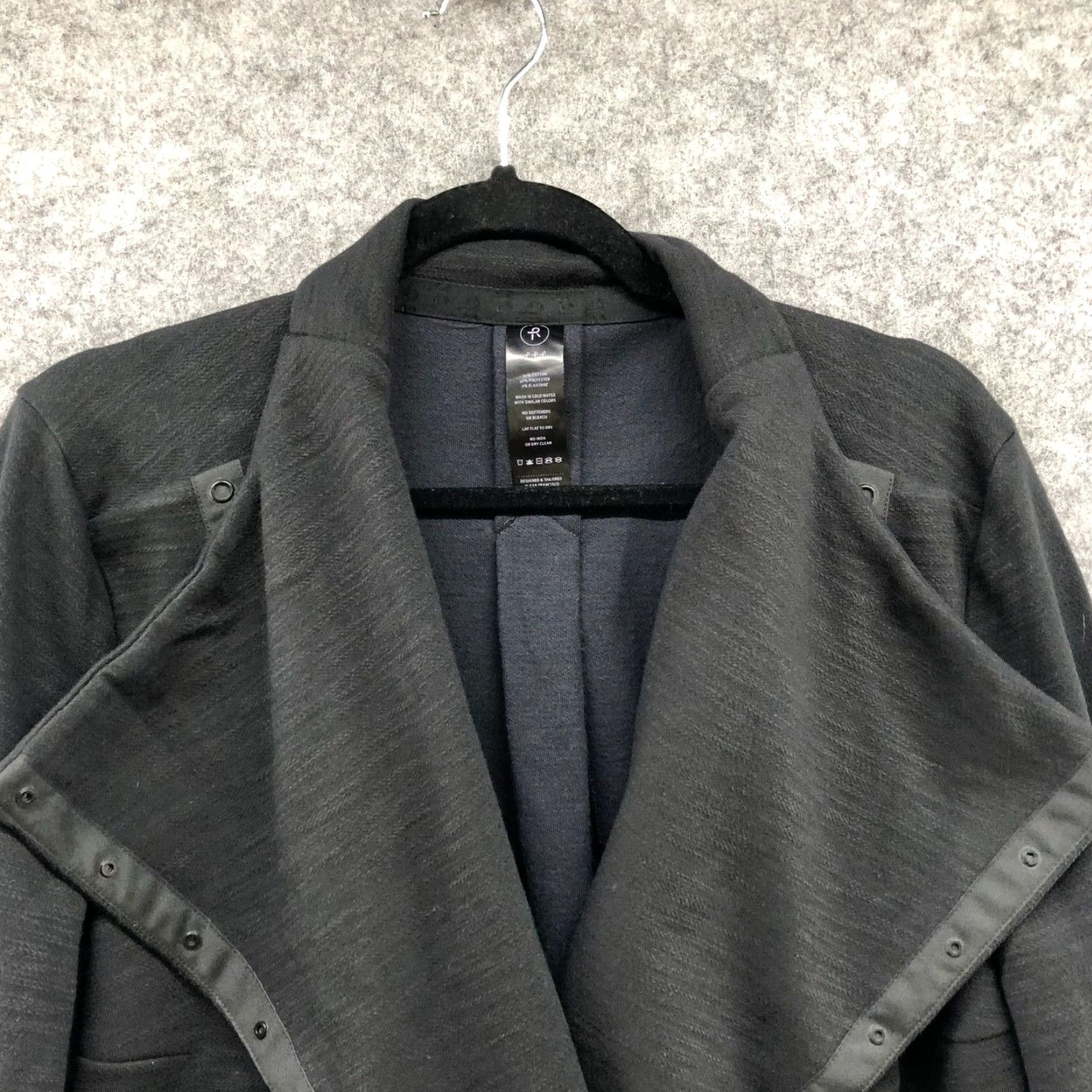 Vintage Deharo Labs Women's Moto Zip Fleece Jacket Black Large Size L / US 10 / IT 46 - 3 Thumbnail