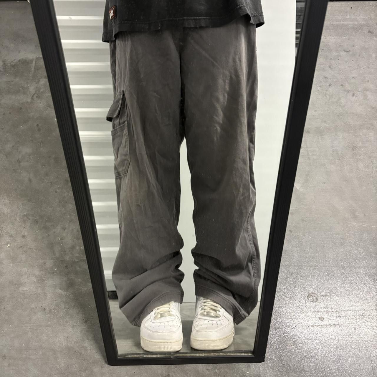 Japanese Brand × Vintage Crazy Vintage Y2K/2000s Super Baggy Grey Skater Style Cargo Pants! Size US 38 / EU 54 - 1 Thumbnail