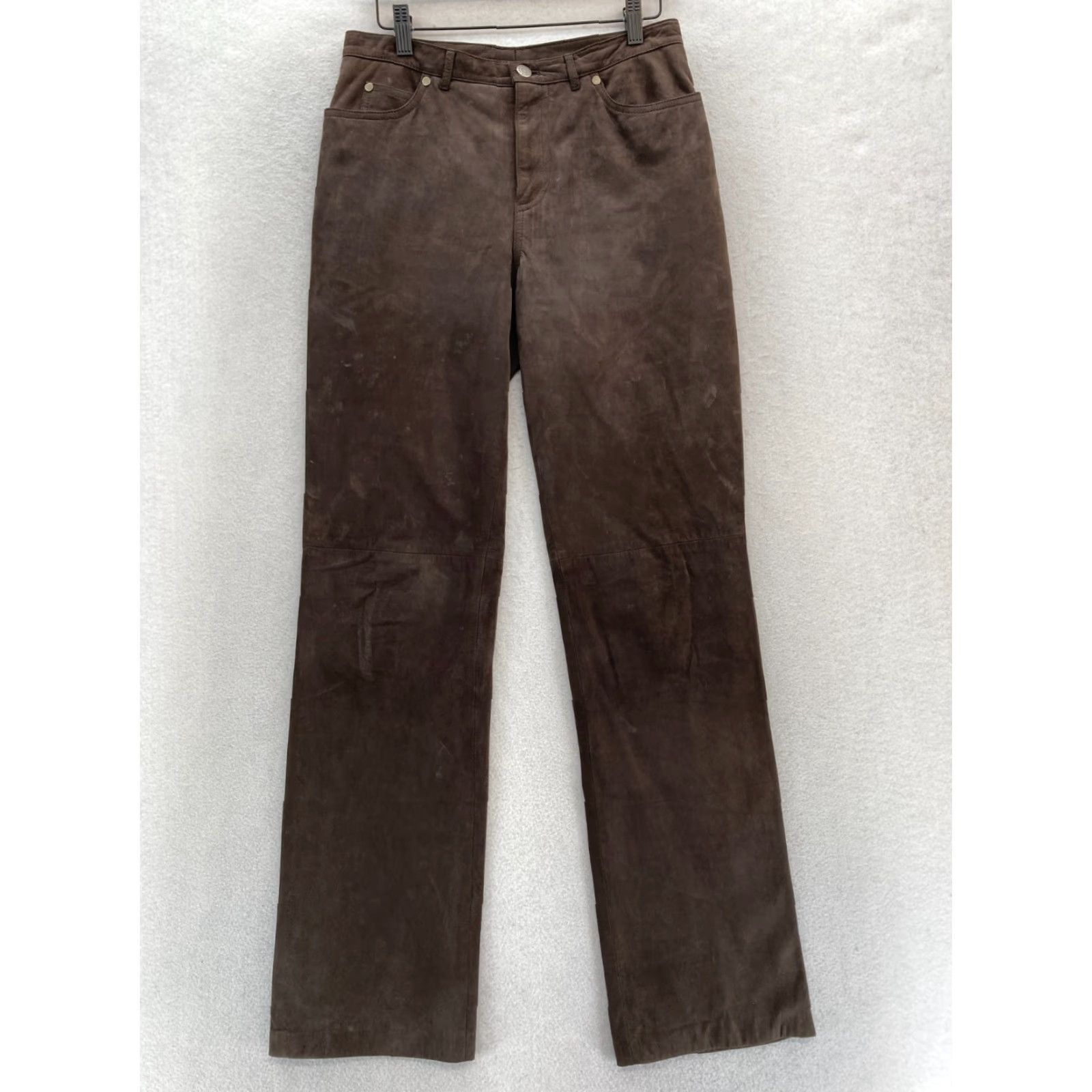 Nine West Vintage Nine West Leather Pants Women's 4 Brown Lined Straight Leg 5-Pocket USA Size 27" / US 4 / IT 40 - 2 Thumbnail