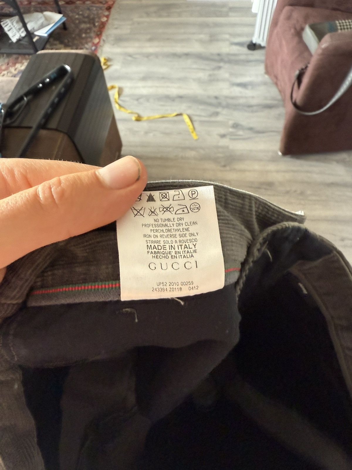 Gucci Skinny Corduroy Pants in Washed Olive Green Size US 30 / EU 46 - 13 Thumbnail