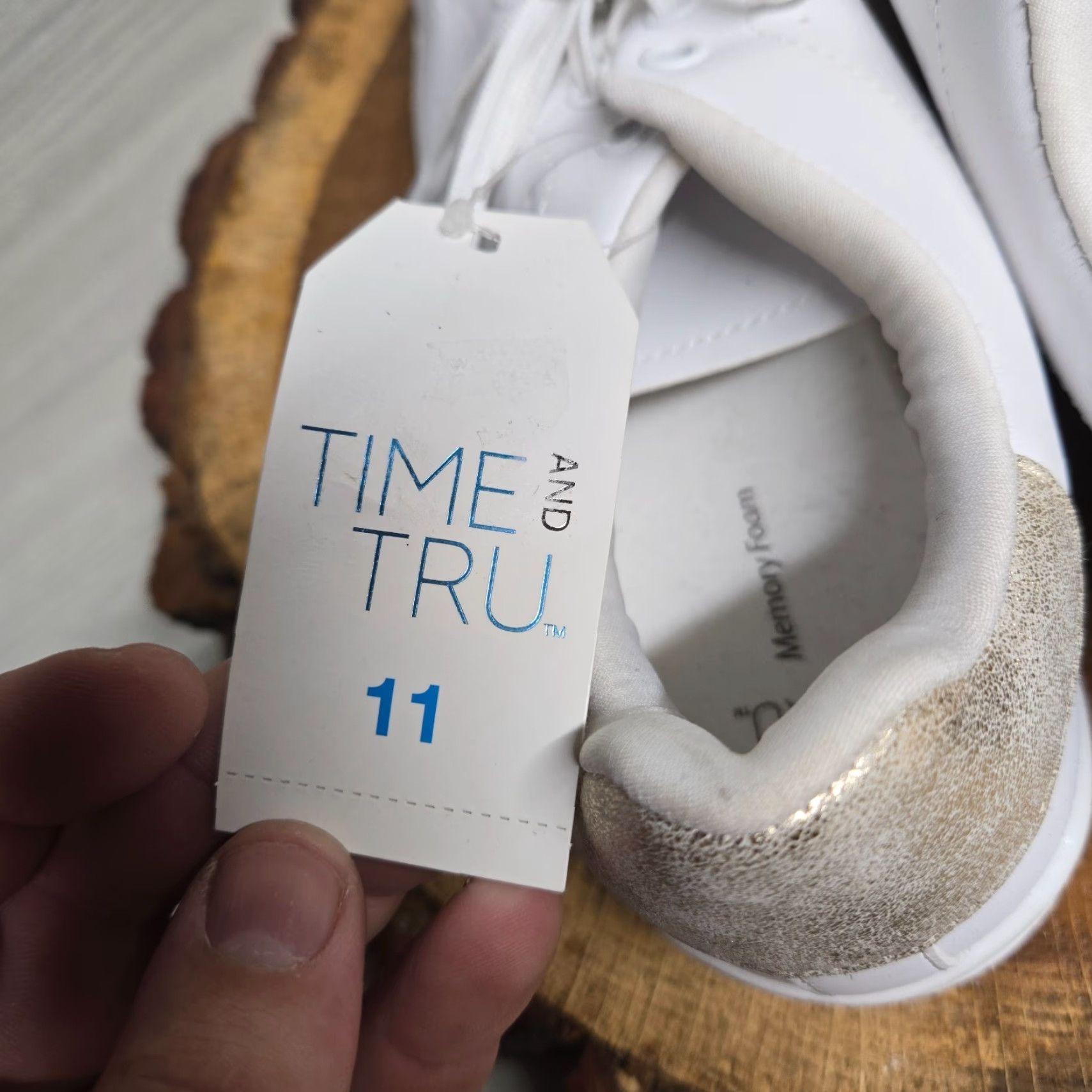 Vintage Time And True Shoes Casual White Tennis 11 Womens 100% Cotton Upper Rubber Sole Flat Size L / US 10 / IT 46 - 6 Thumbnail